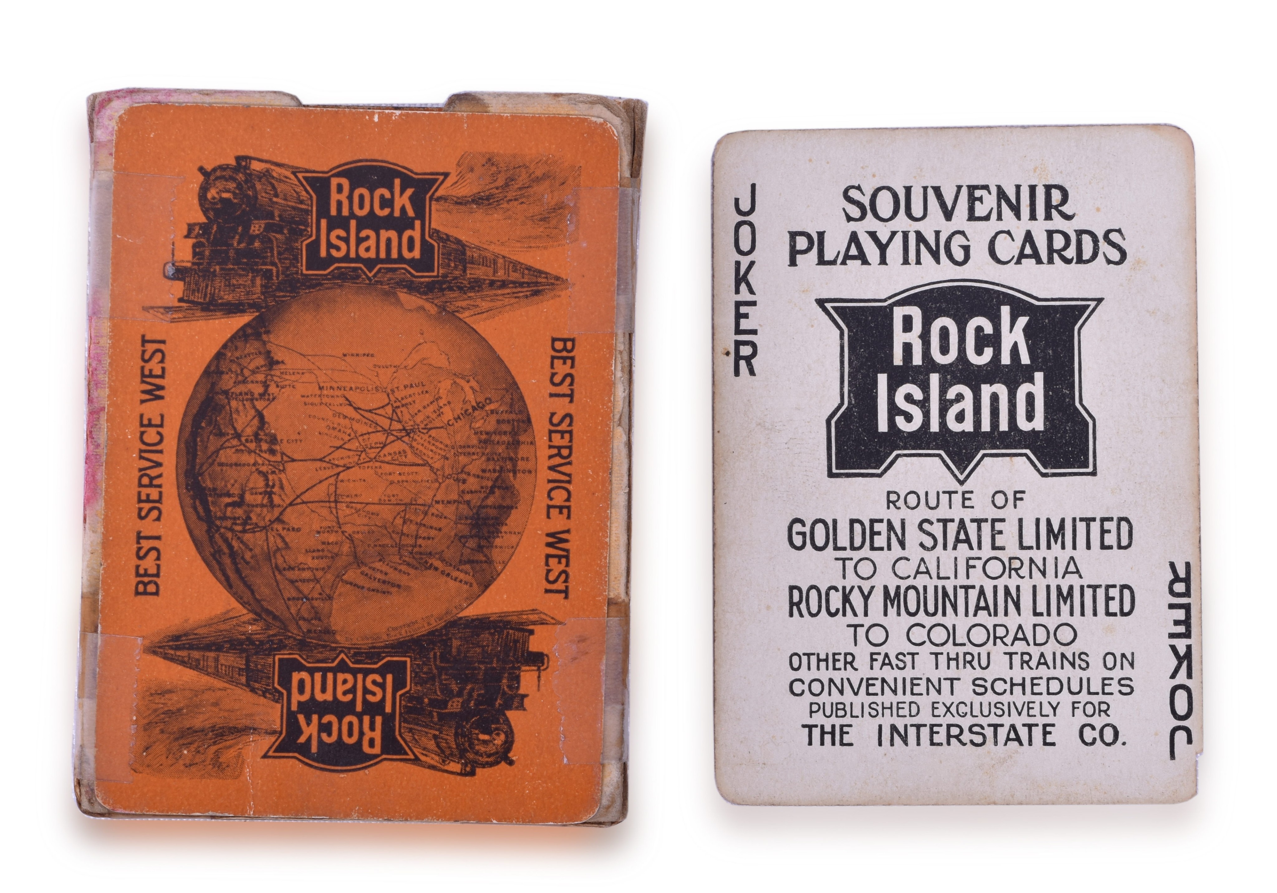 2484 - Rock Island Railroad Deck of Interstate Playing Cards - Best Service West thumbnail