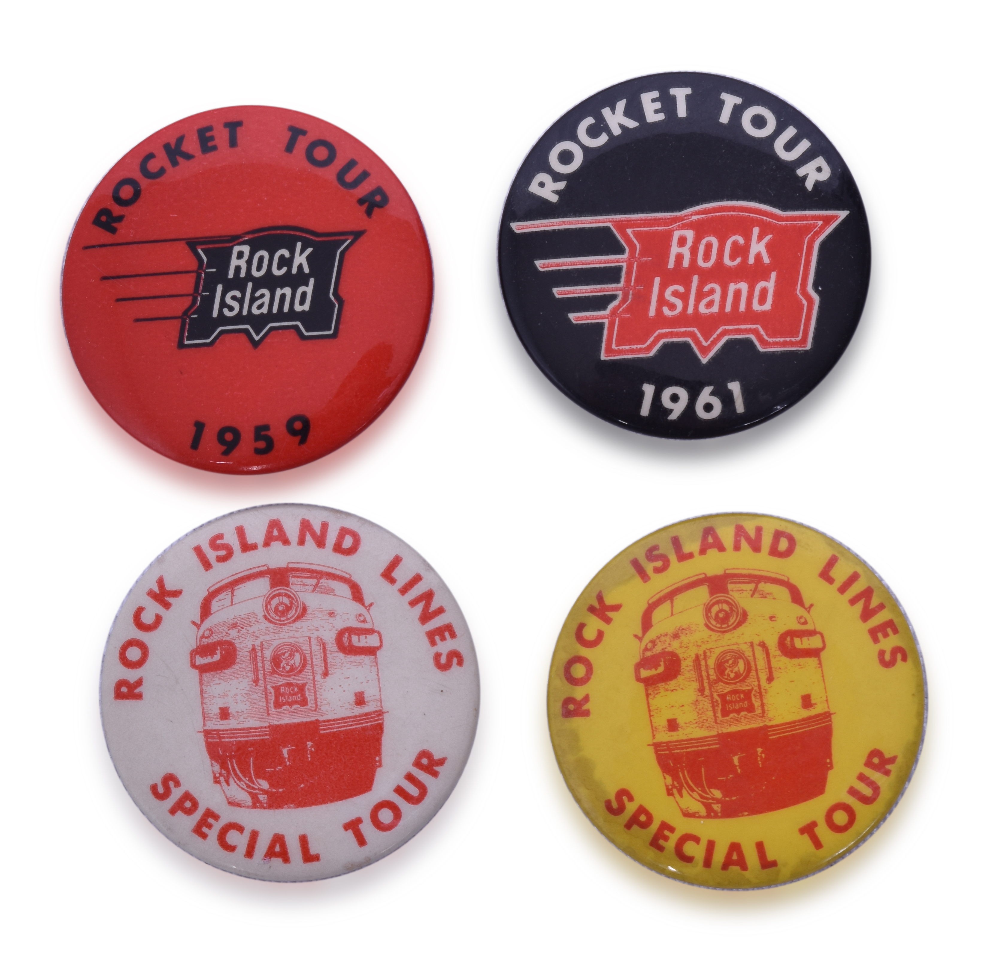 2496 - Four Rock Island Railroad Special Tour / Rocket Tour Buttons thumbnail