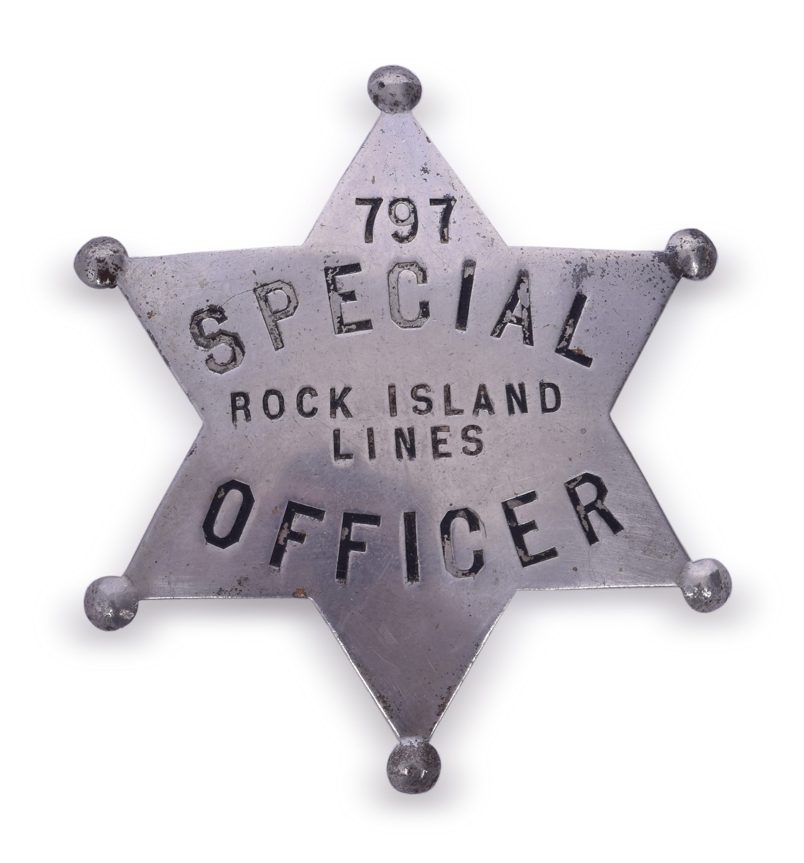 2504 - Rock Island Lines Railroad Police Special Officer Badge # 797 thumbnail