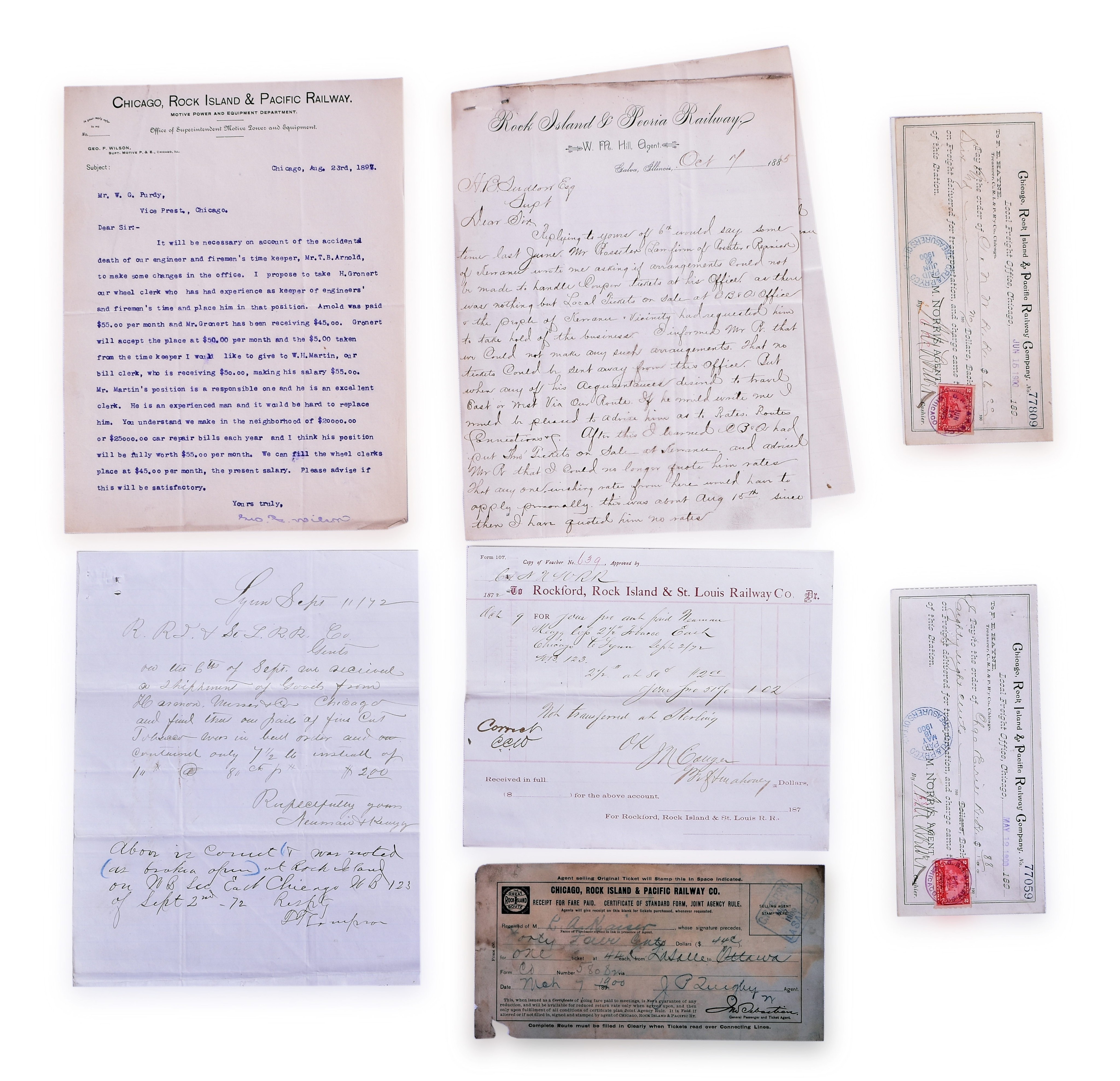 2509 - Group of 1800s and Early 1900s Rock Island Railroad Paper thumbnail