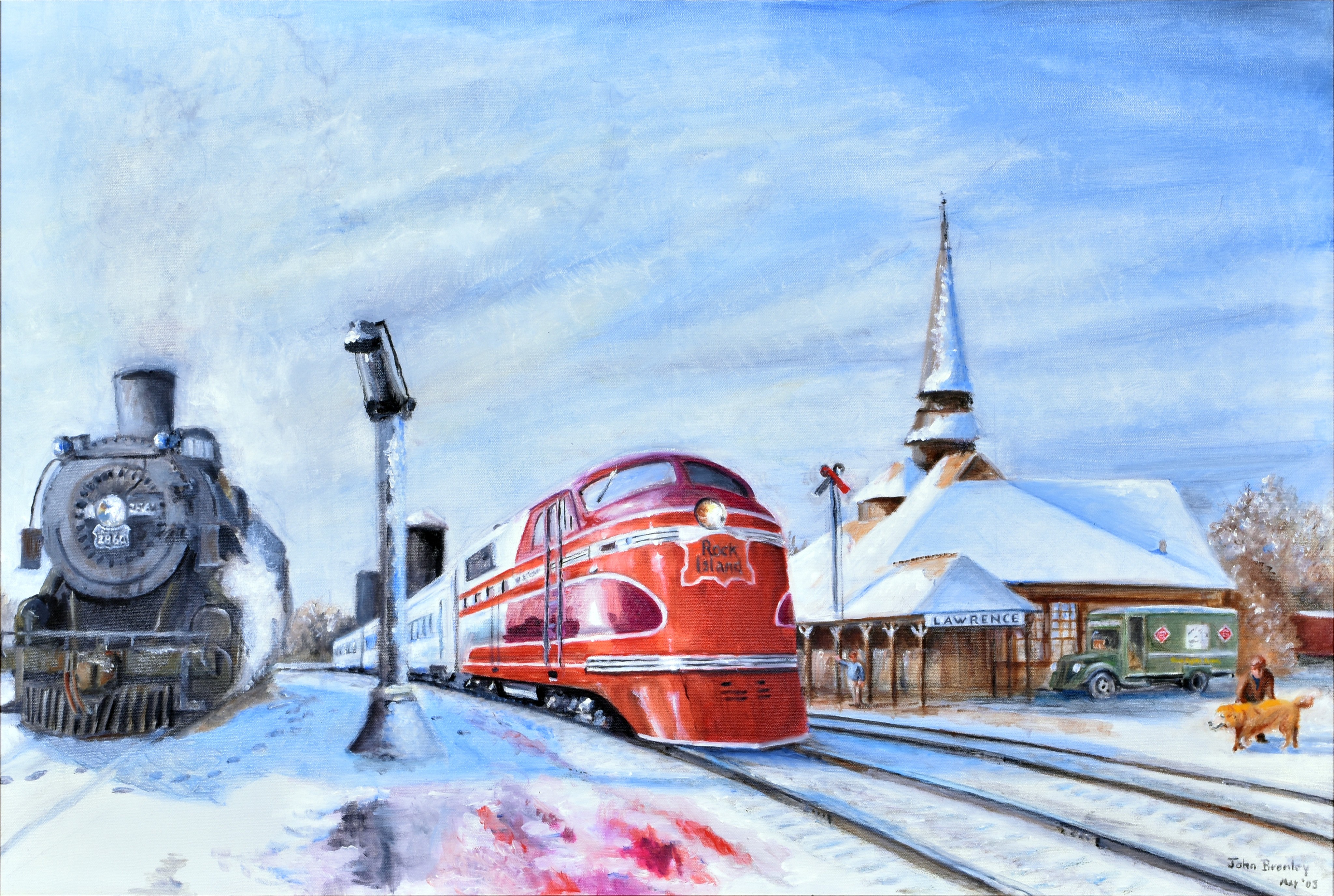 2515 - The Rock Island at Lawrence Kansas - Original John Bromley Painting thumbnail