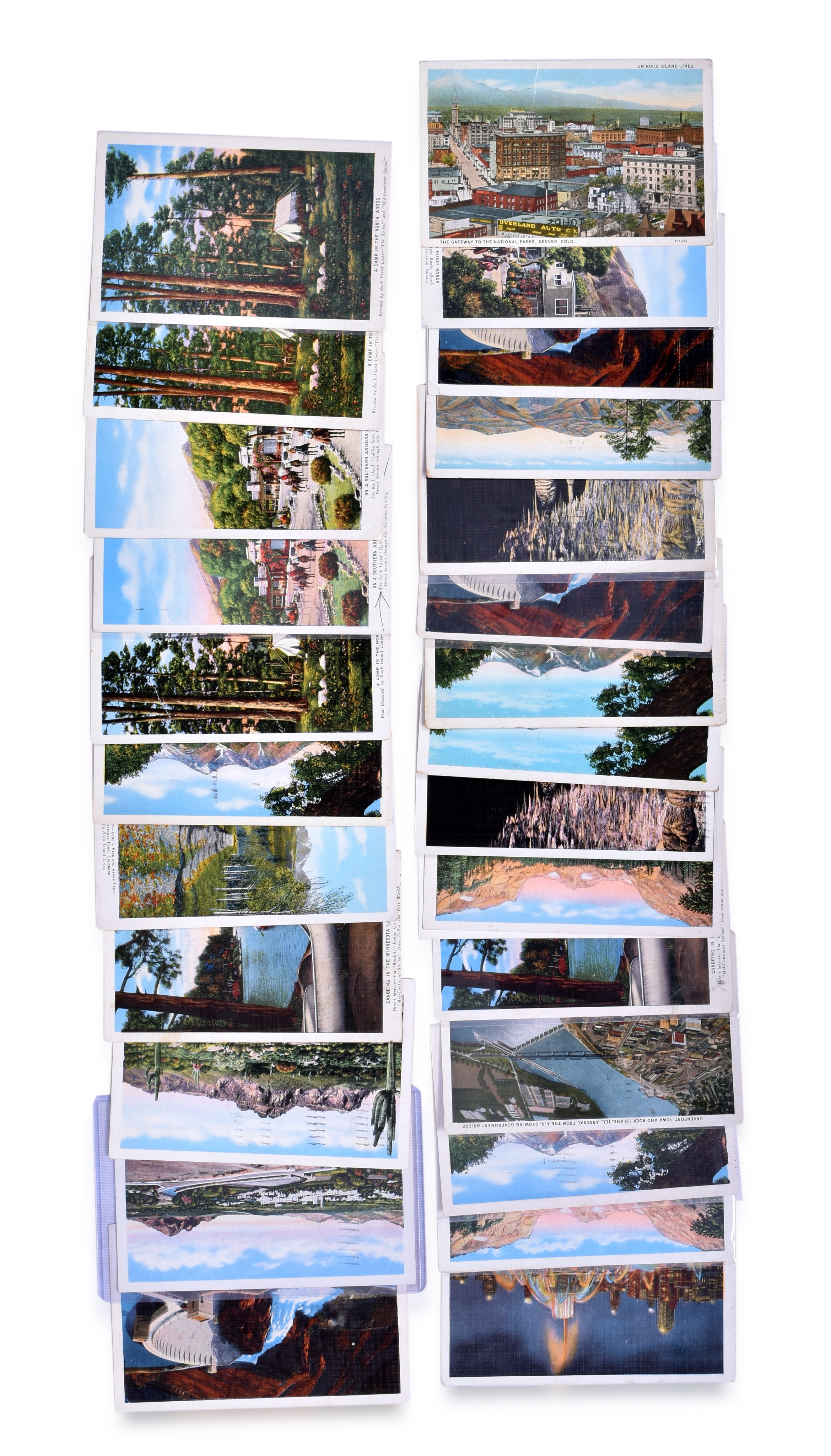 2527 - Group of 26 Rock Island Railroad Scenic 1930s Advertising Postcards thumbnail