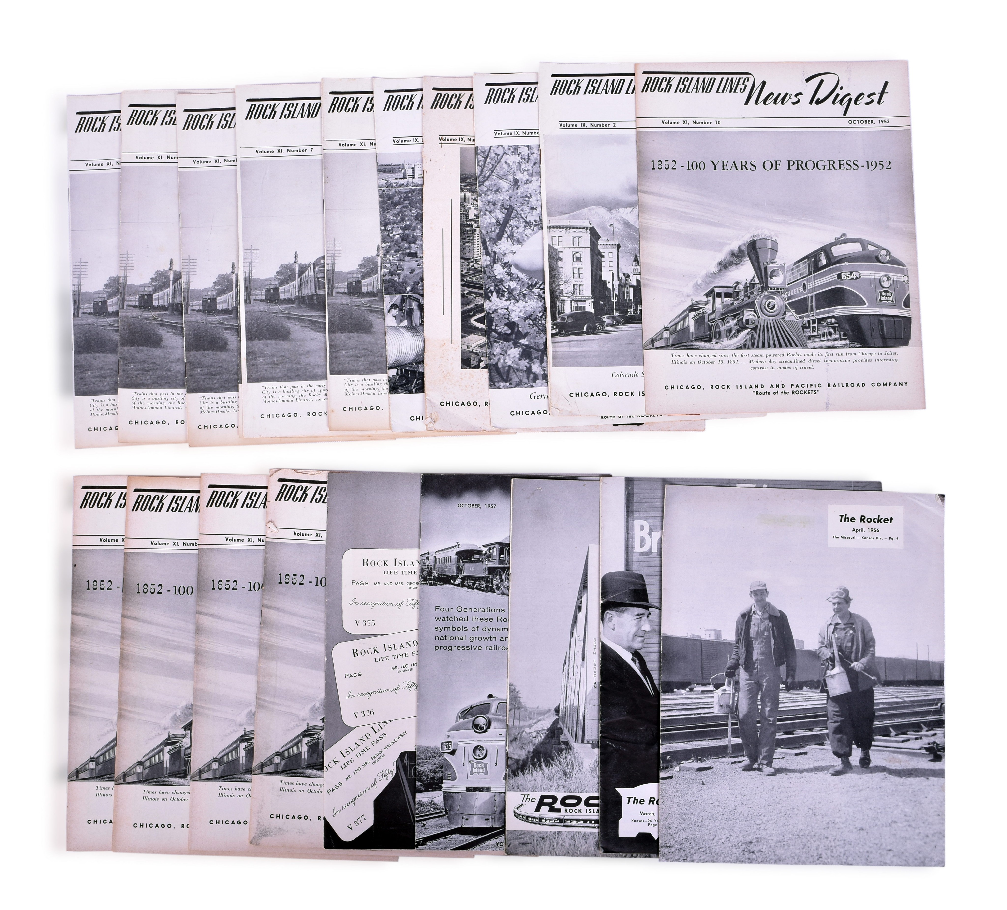 2528 - Twenty Issues of the Rock Island Lines News Digest 1950-1952 and The Rocket 1956-1957 thumbnail