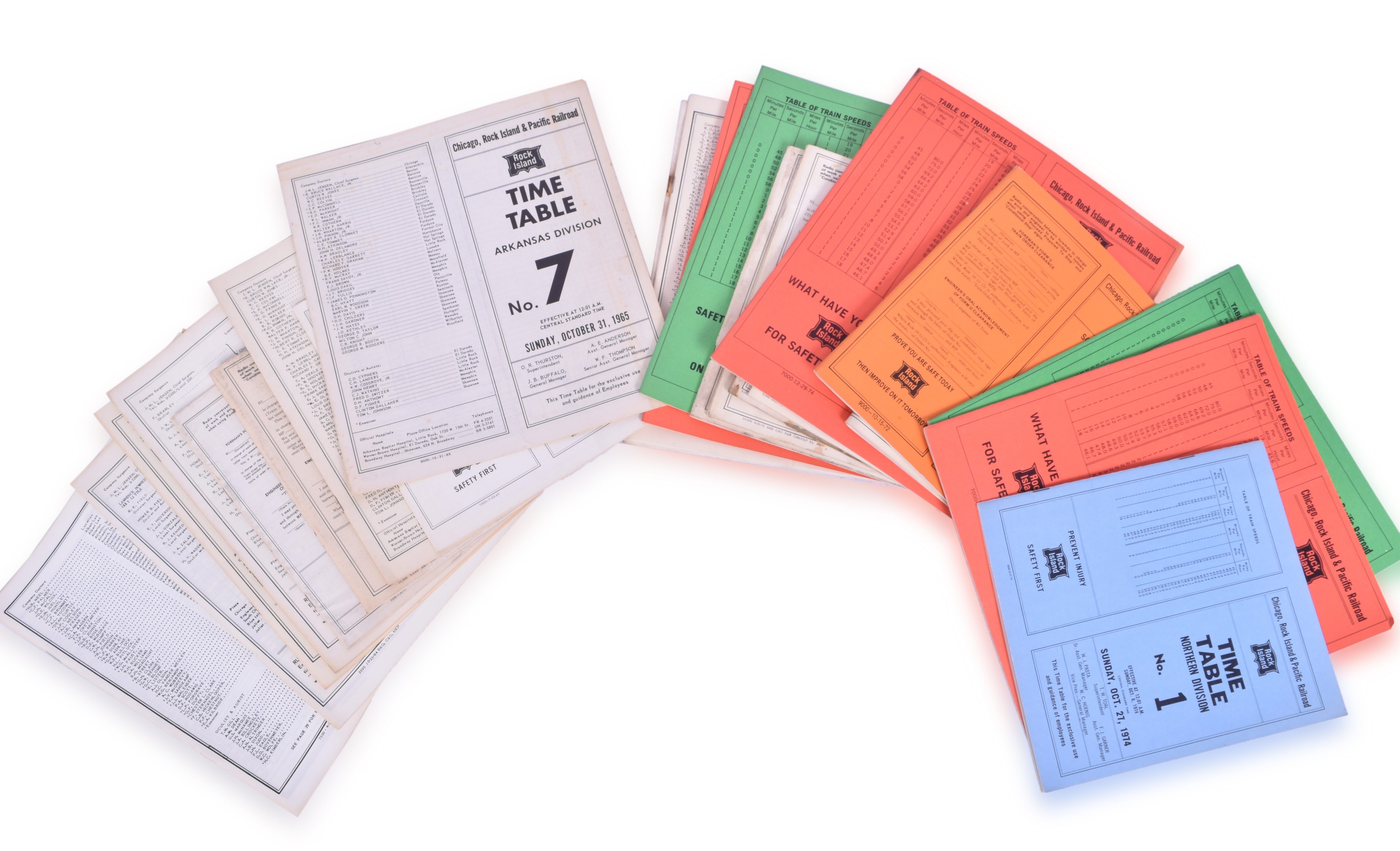 2540 - Twenty Eight Rock Island Railroad Employee Timetables - 1960s and 1970s thumbnail