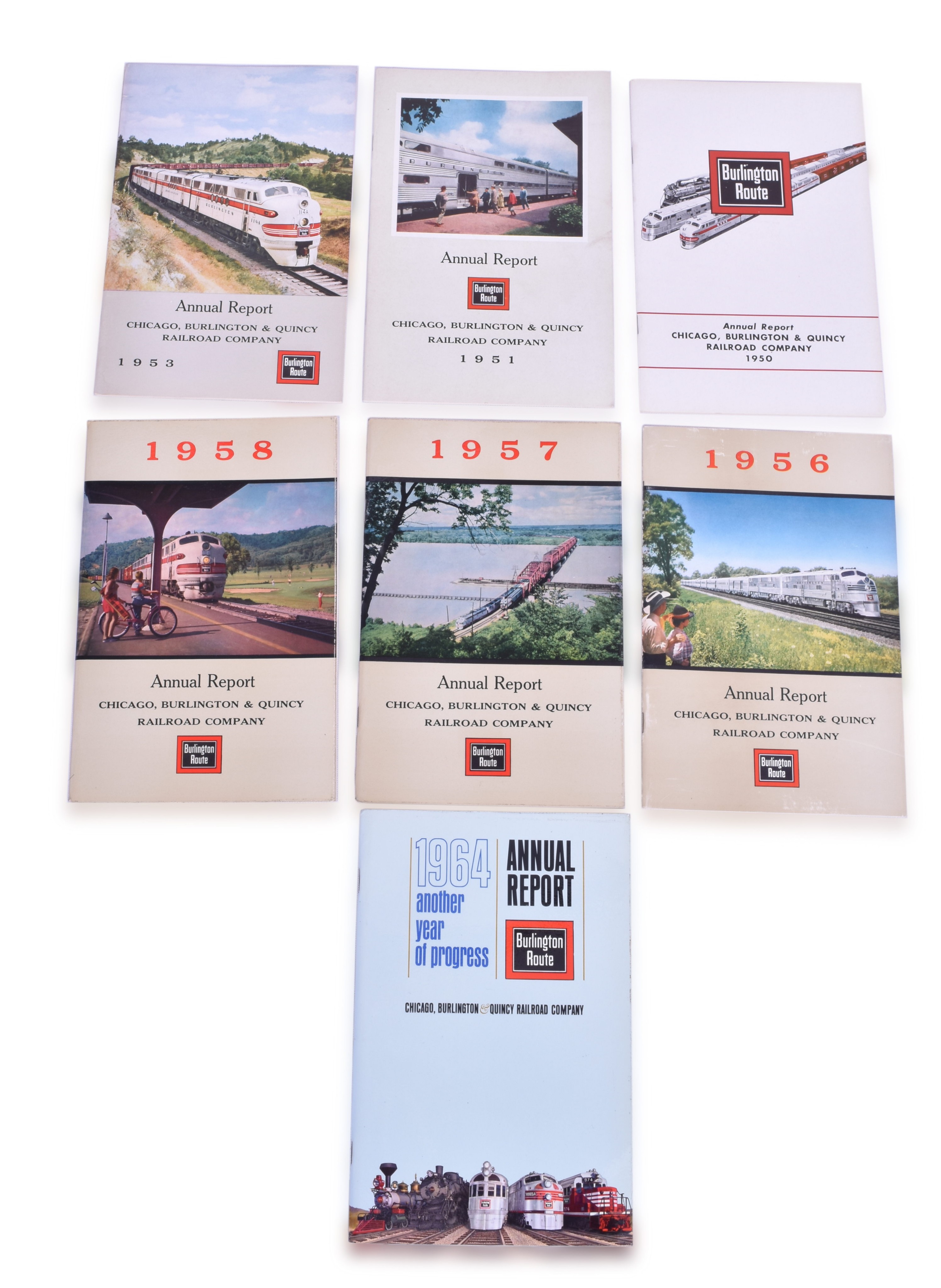 2548 - Six CB&Q / Burlington Railroad Annual Reports - 1950s thumbnail