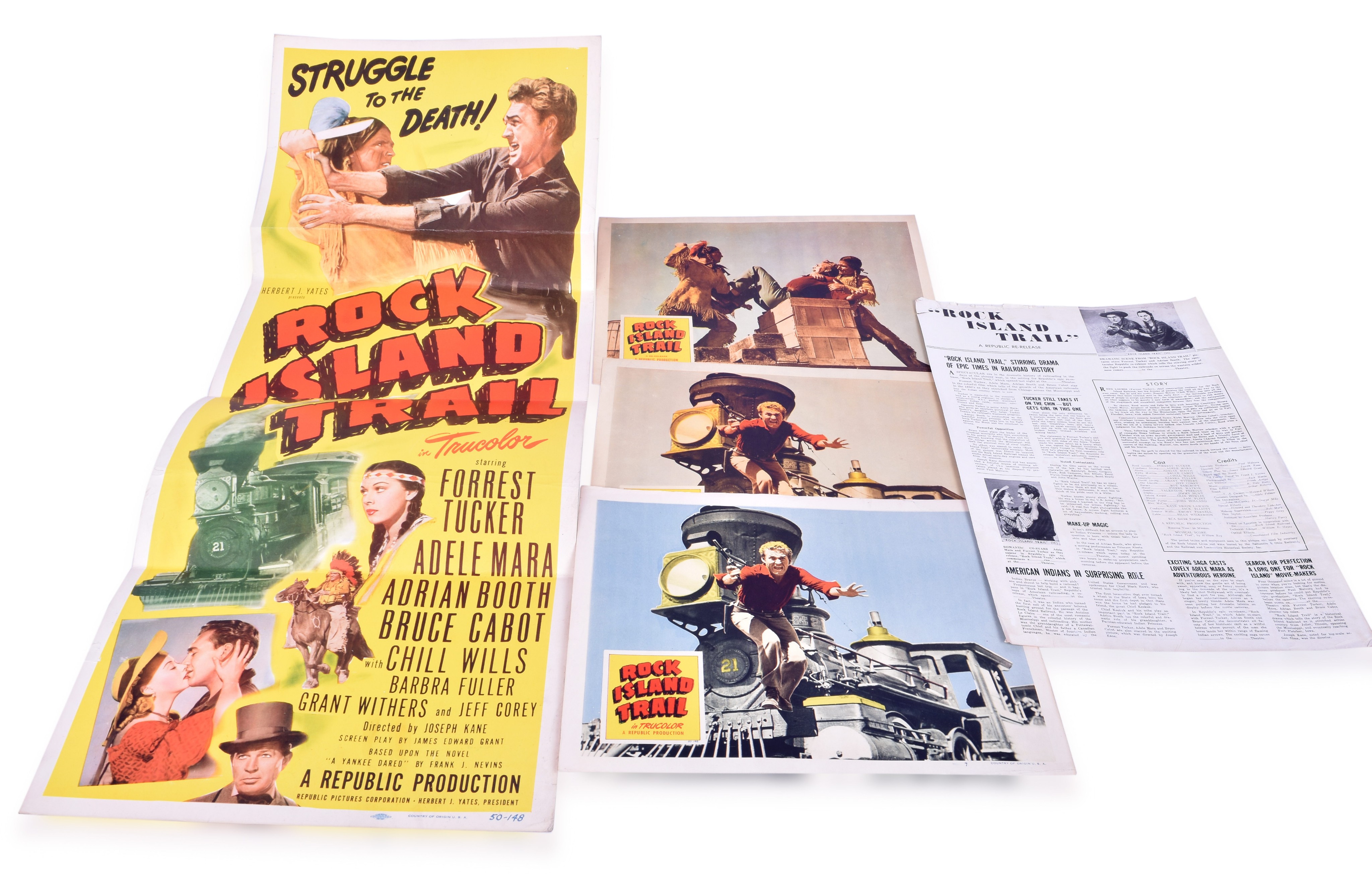 2561 - Rock Island Trail Republic Pictures Movie Lot - Poster, Lobby Cars, Re-Release Paper thumbnail