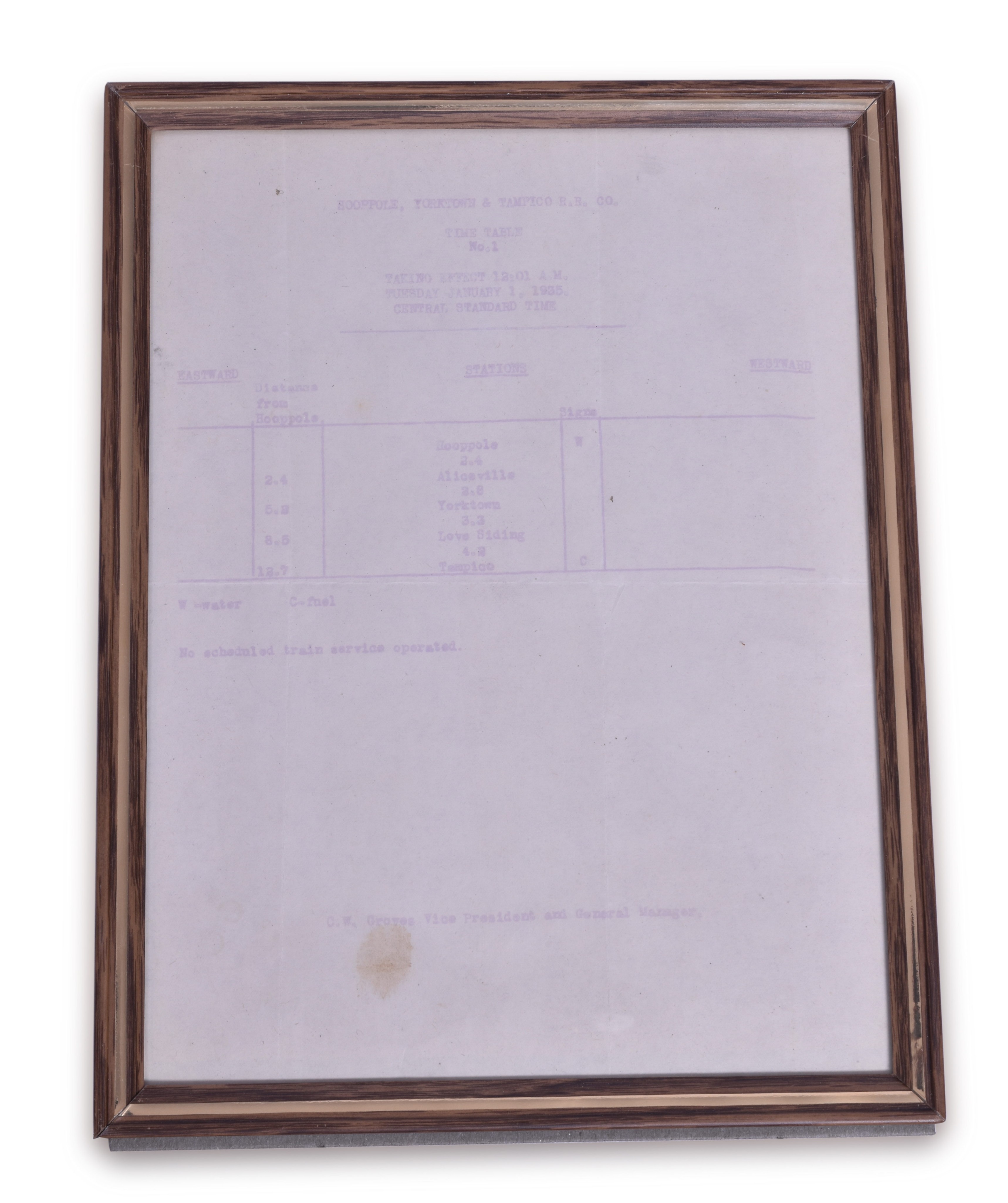 2584 - Hoopple, Yorktown, & Tampico 1935 Timetable No. 1 thumbnail