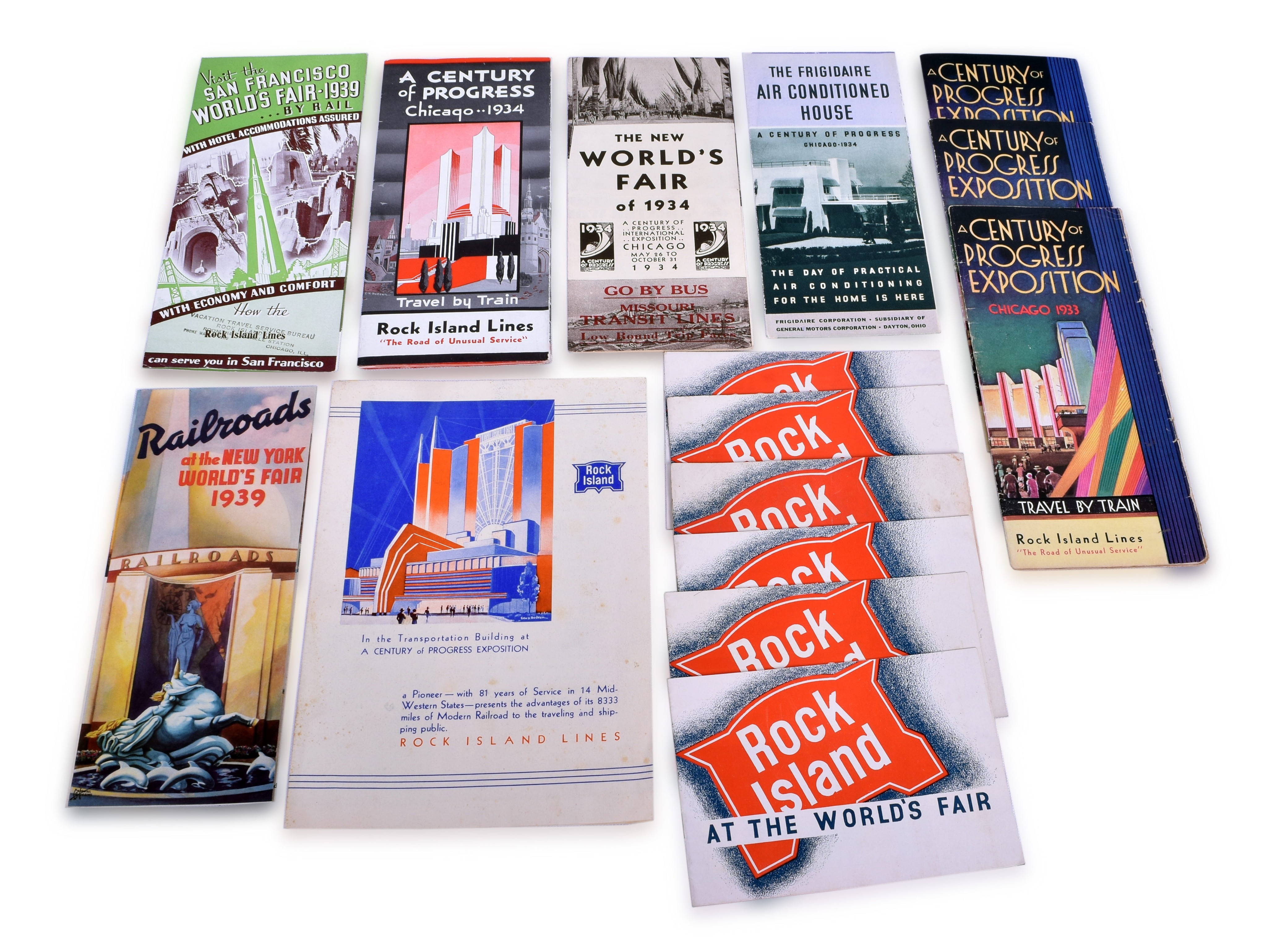 2589 - Rock Island Lines, Missouri Transit Lines & Frigidaire Corporation World's Fair 1930's Advertising Brochures thumbnail