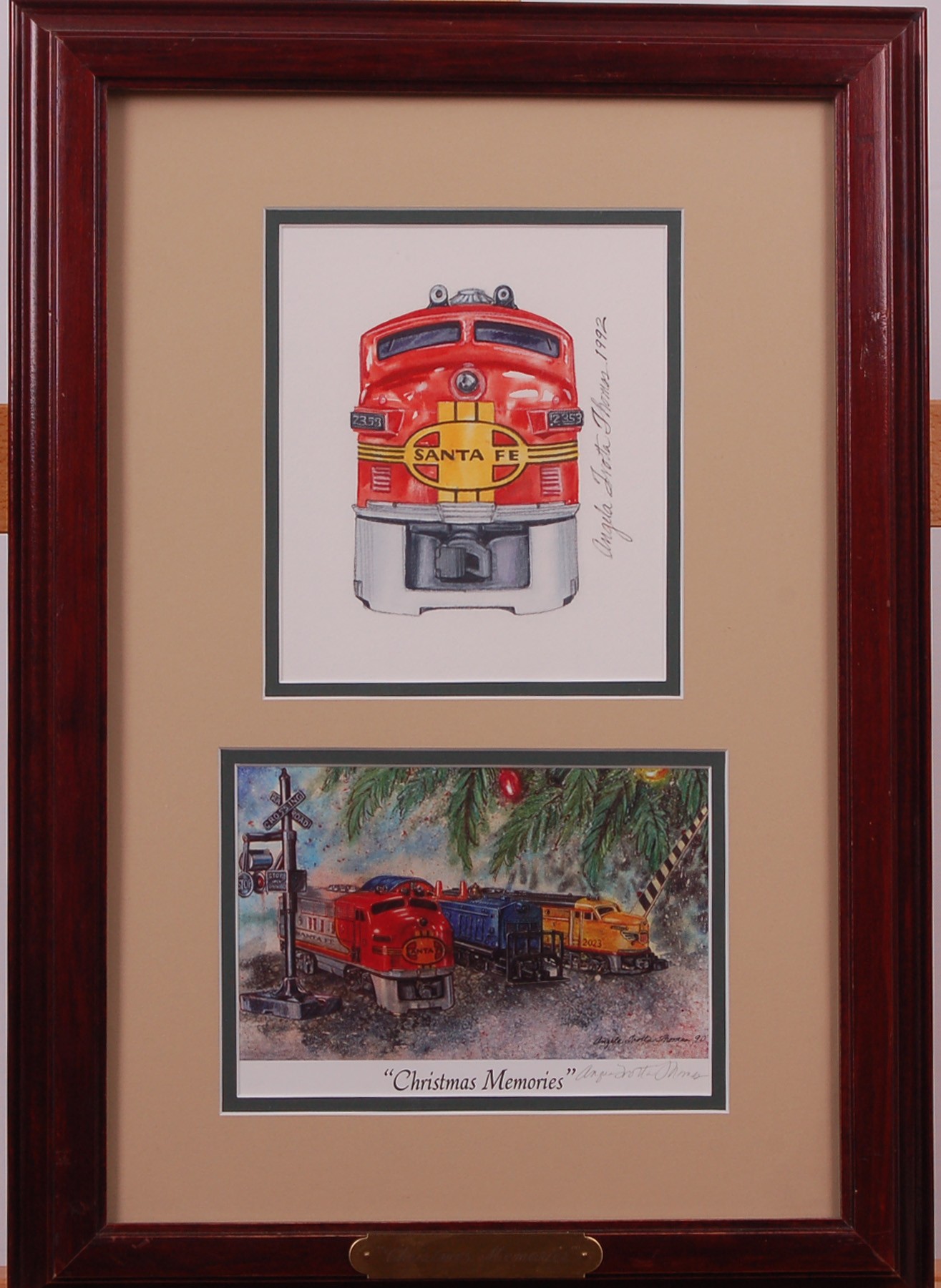 4 - Christmas Memories Christmas card with one of one Santa Fe F-3 Re-marque thumbnail
