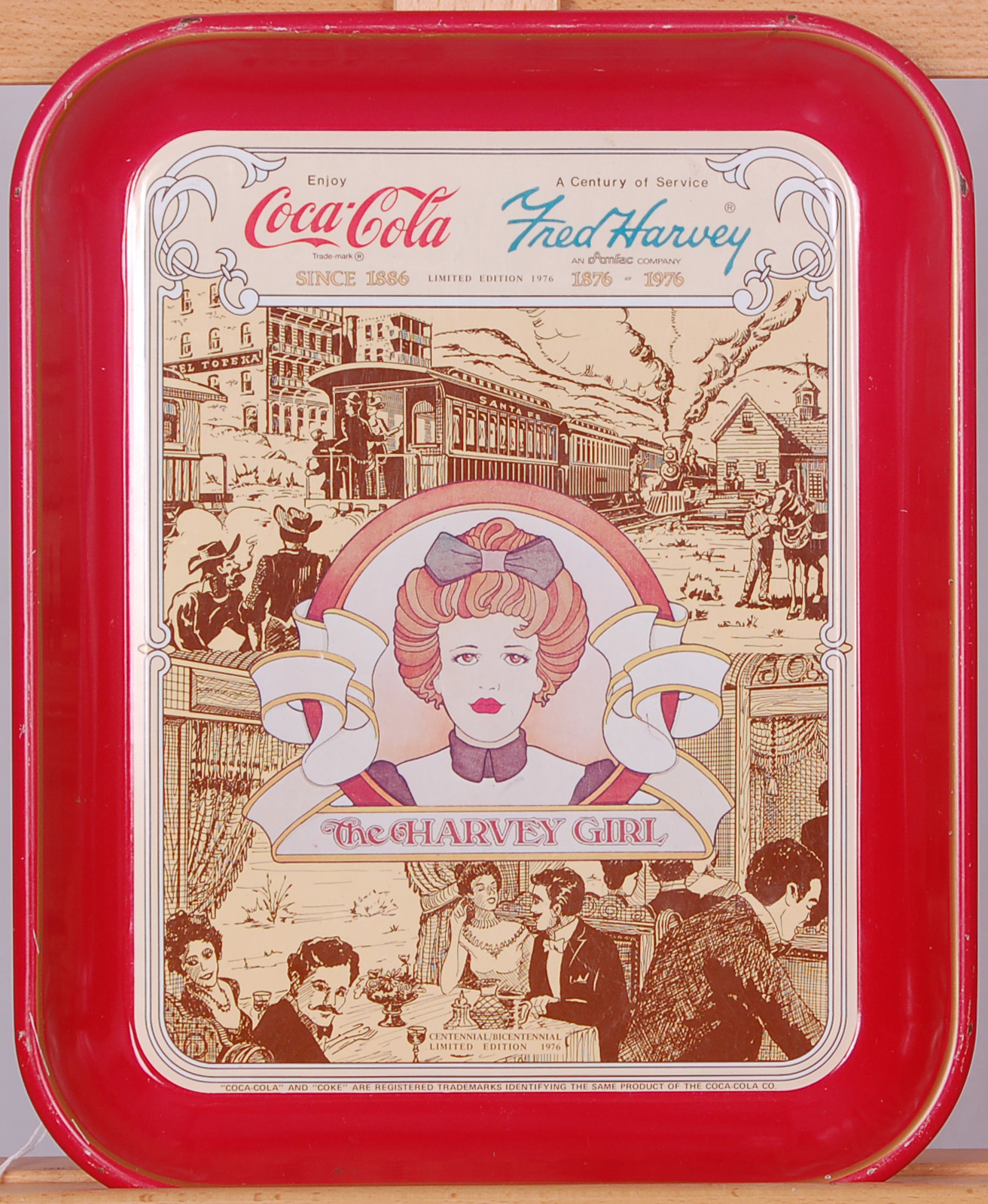6 - Fred Harvey Story - Coca Cola Metal Serving Tray from 1976 thumbnail