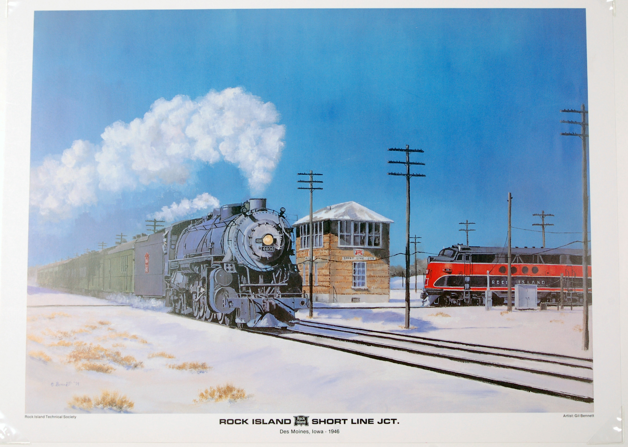 19 - Rock Island Short Line Jct. - Gil Bennett railroad print thumbnail