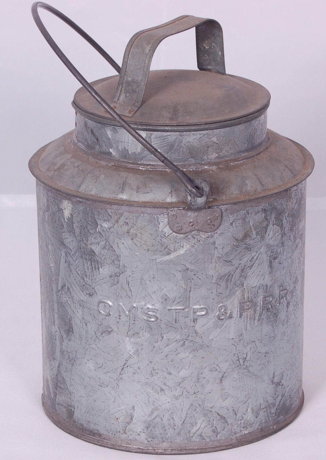 22 - Milwaukee Road Railroad small embossed water can thumbnail