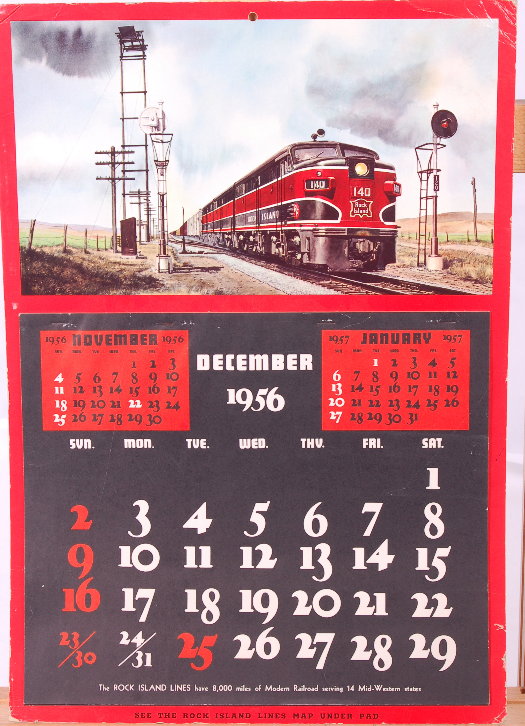 26 - Rock Island Railroad unused 1956 calendar thumbnail