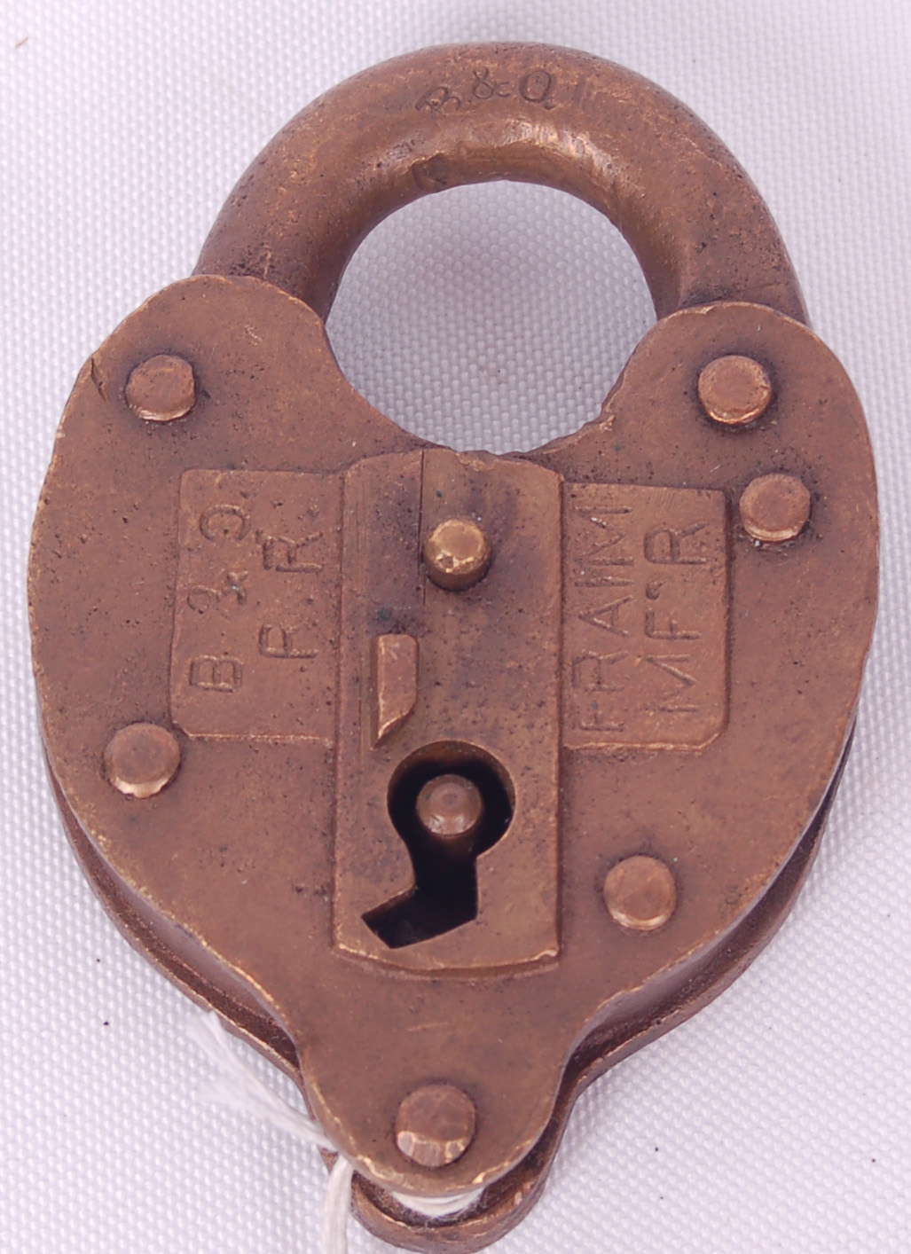 31 - Baltimore and Ohio brass Fraim railroad lock thumbnail