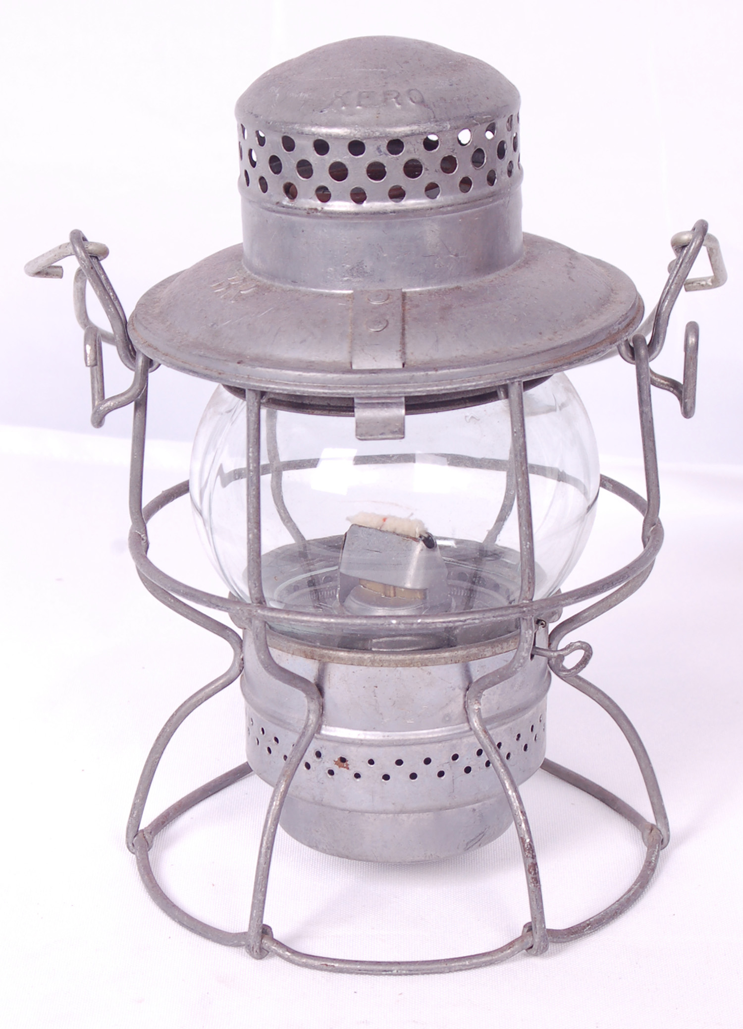 37 - Adlake Kero CB&Q / Burlington Route embossed clear globe lantern thumbnail
