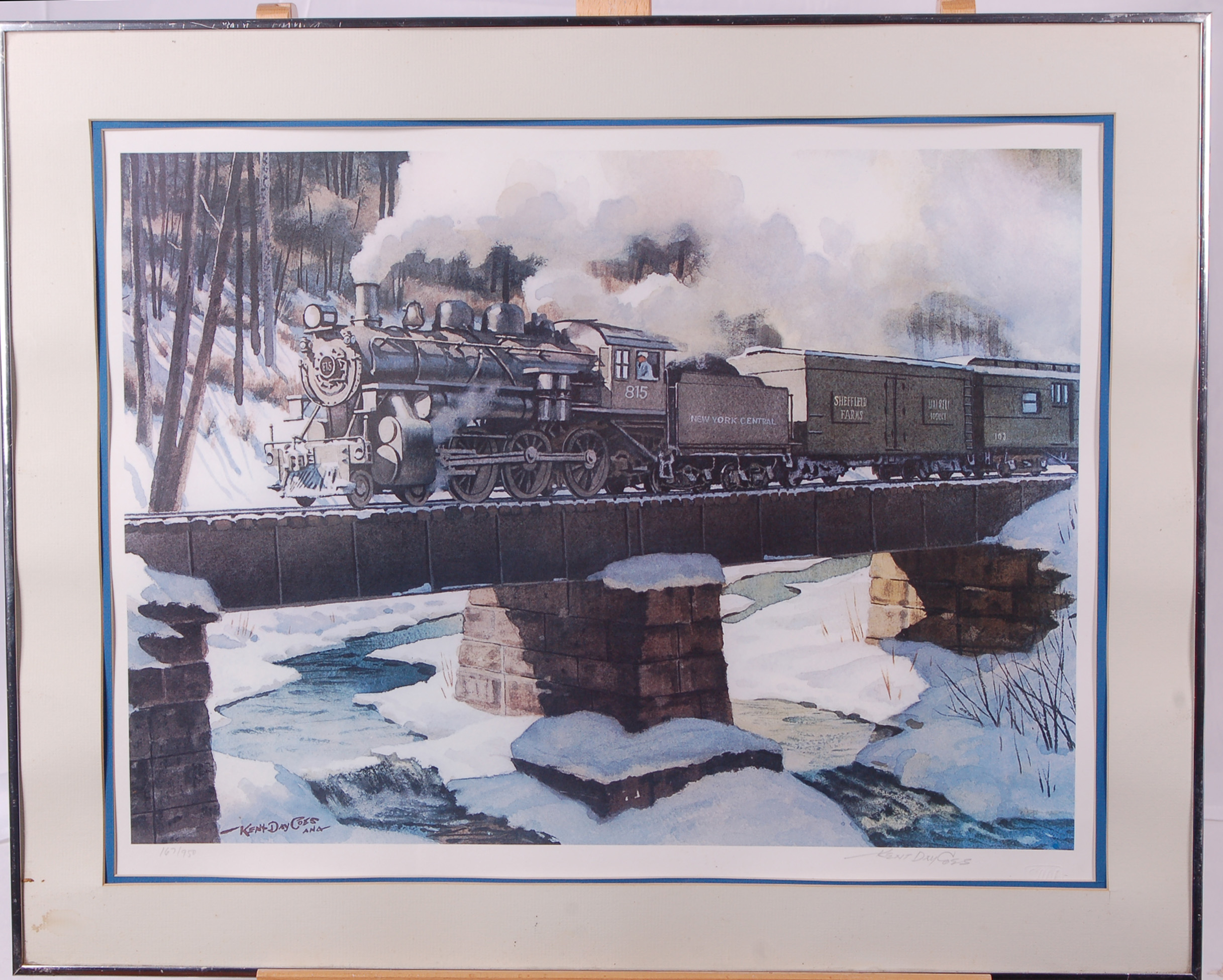 42 - Kent Day Coes New York Central Railroad framed watercolor print #167 of 950 thumbnail