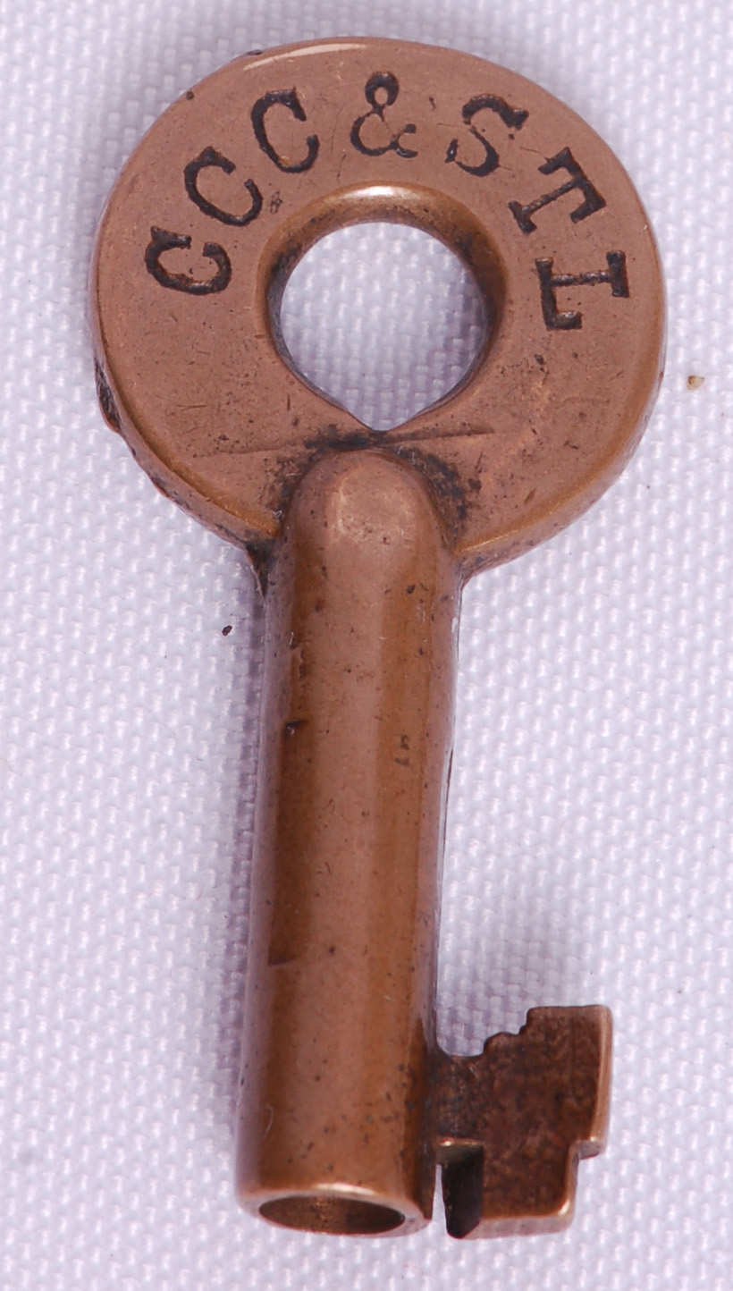 63 - Cleveland, Cincinnati, Chicago and St. Louis Railway / Big Four Railroad Switch Lock Key thumbnail