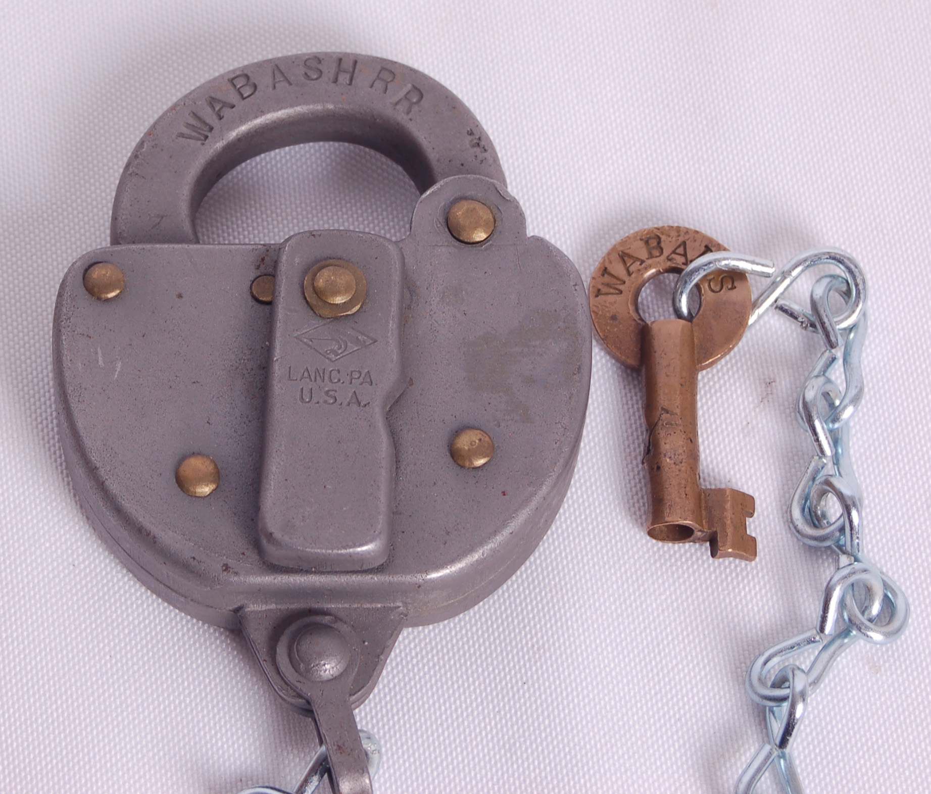 79 - Wabash Railroad Slaymaker Switch Lock w/ Key thumbnail