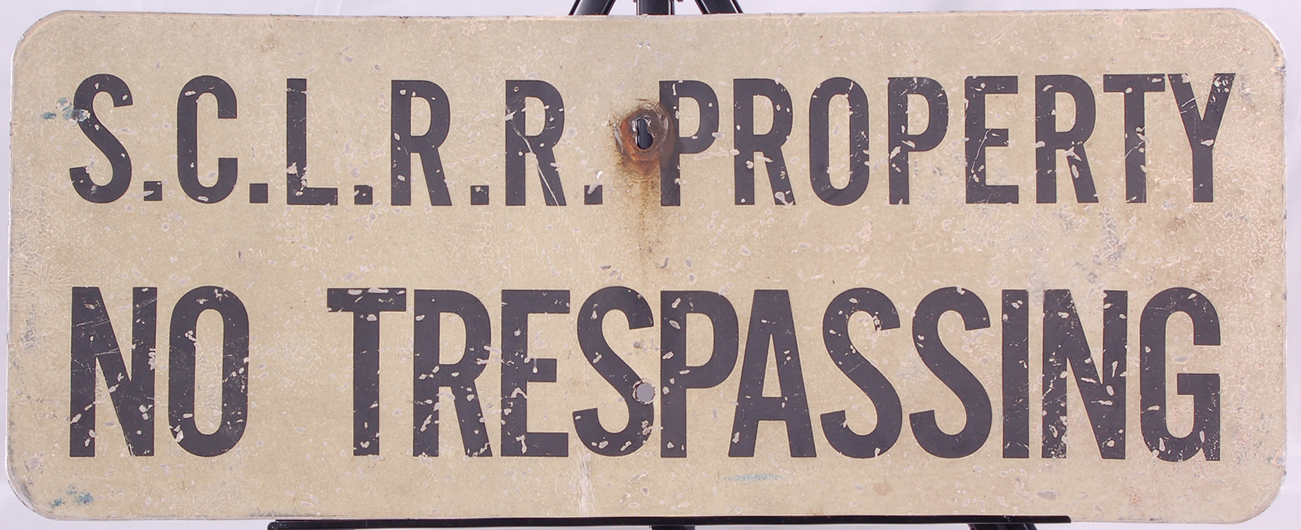 94 - Seaboard Coast Line Railroad No Trespassing Metal Sign thumbnail