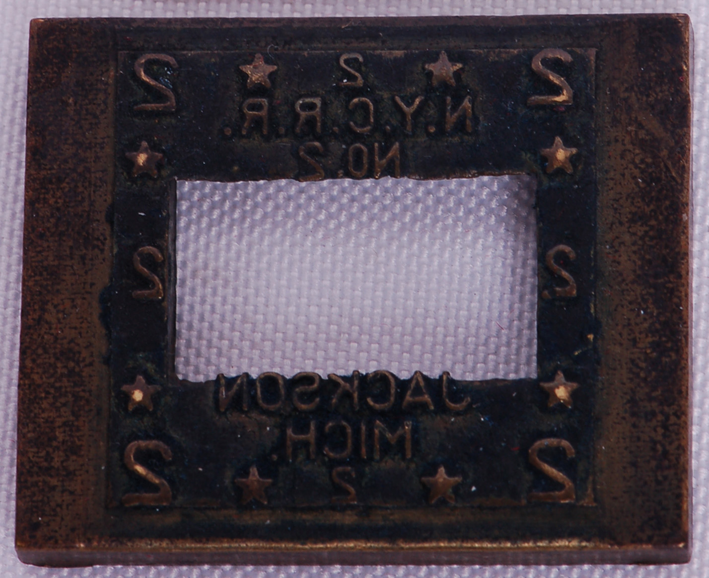 102 - New York Central Railroad Ticket Validator Die - Jackson Michigan. thumbnail