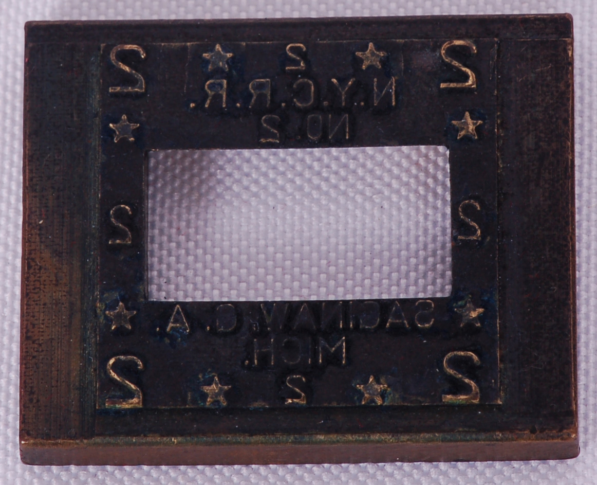 103 - New York Central Railroad Ticket Validator Die - Saginaw Michigan thumbnail