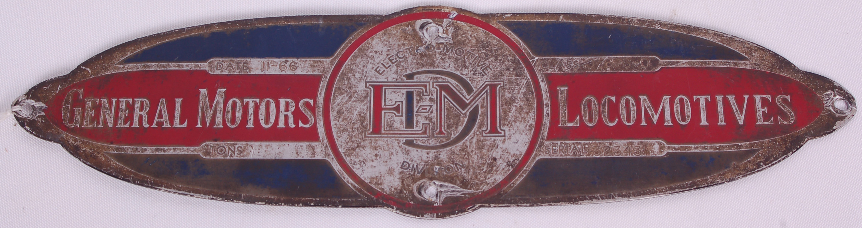 109 - EMD SD-45 Locomotive Builders Plate Pennsylvania / Penn Central / Conrail SN# 32343 thumbnail