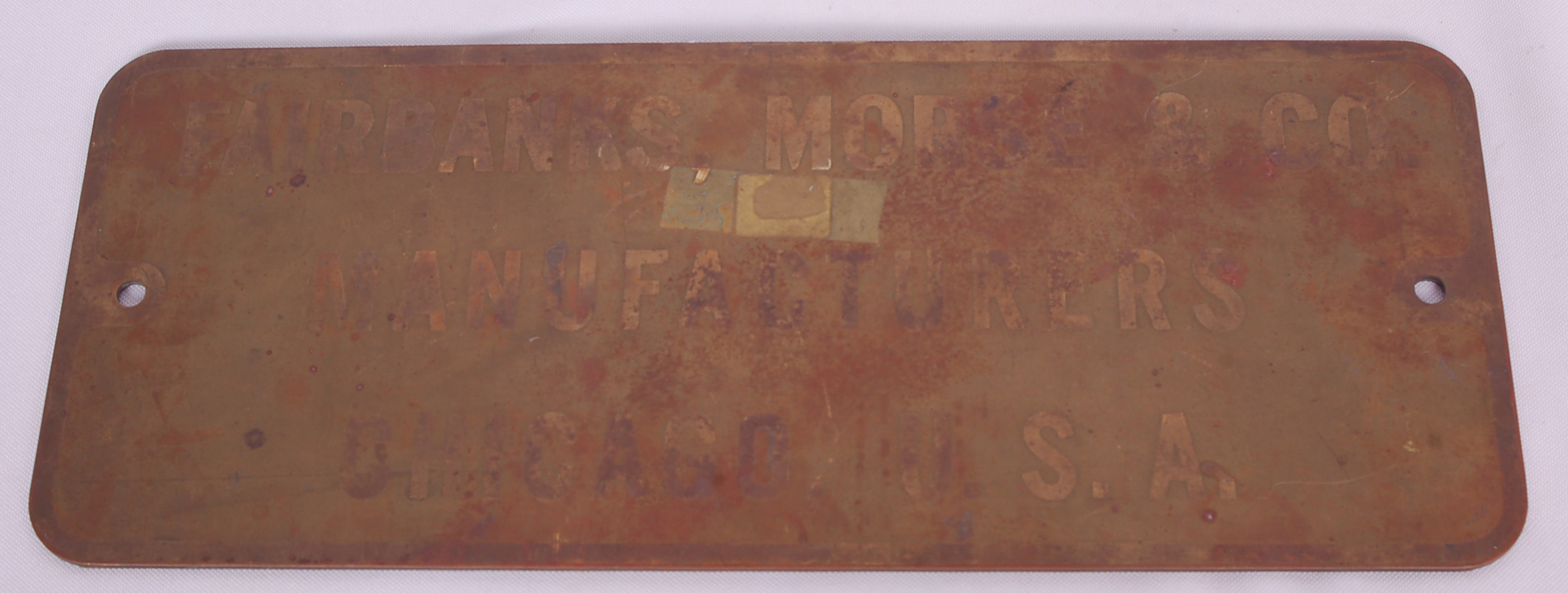 112 - Fairbanks Morse Brass Manufacturing Plate - Traction Motor thumbnail