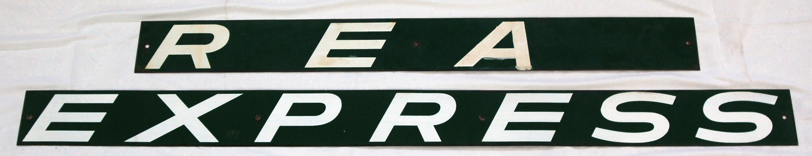 114 - Railway Express Agency Porcelain Sign - Baggage Cart thumbnail