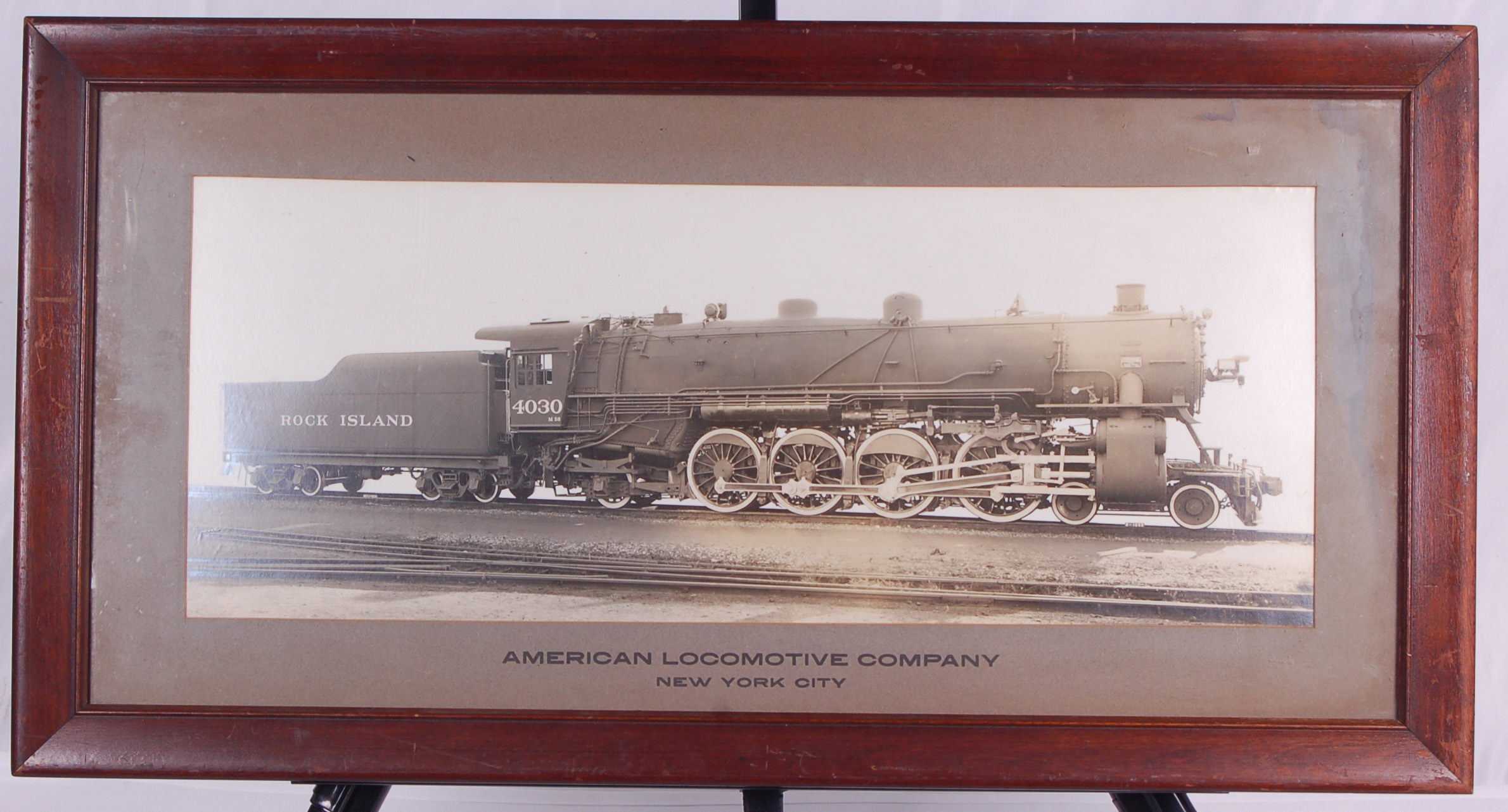 115 - ALCO Rock Island Locomotive #4030 Builders Photograph in Original Frame thumbnail