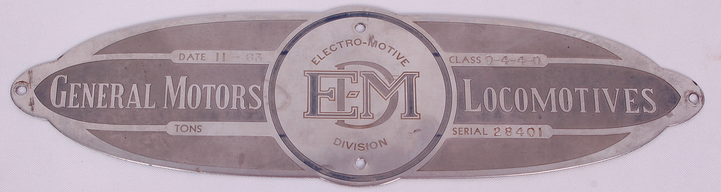 116 - EMD GP-35 Locomotive Builders Plate - Western Pacific / Union Pacific Sn# 28401 thumbnail