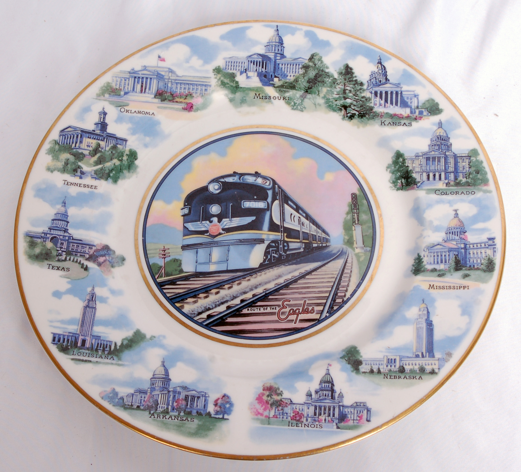 146 - Missouri Pacific Railroad / Missouri Pacific Lines Service Plate - Missouri - States w / Diesel Locomotive thumbnail