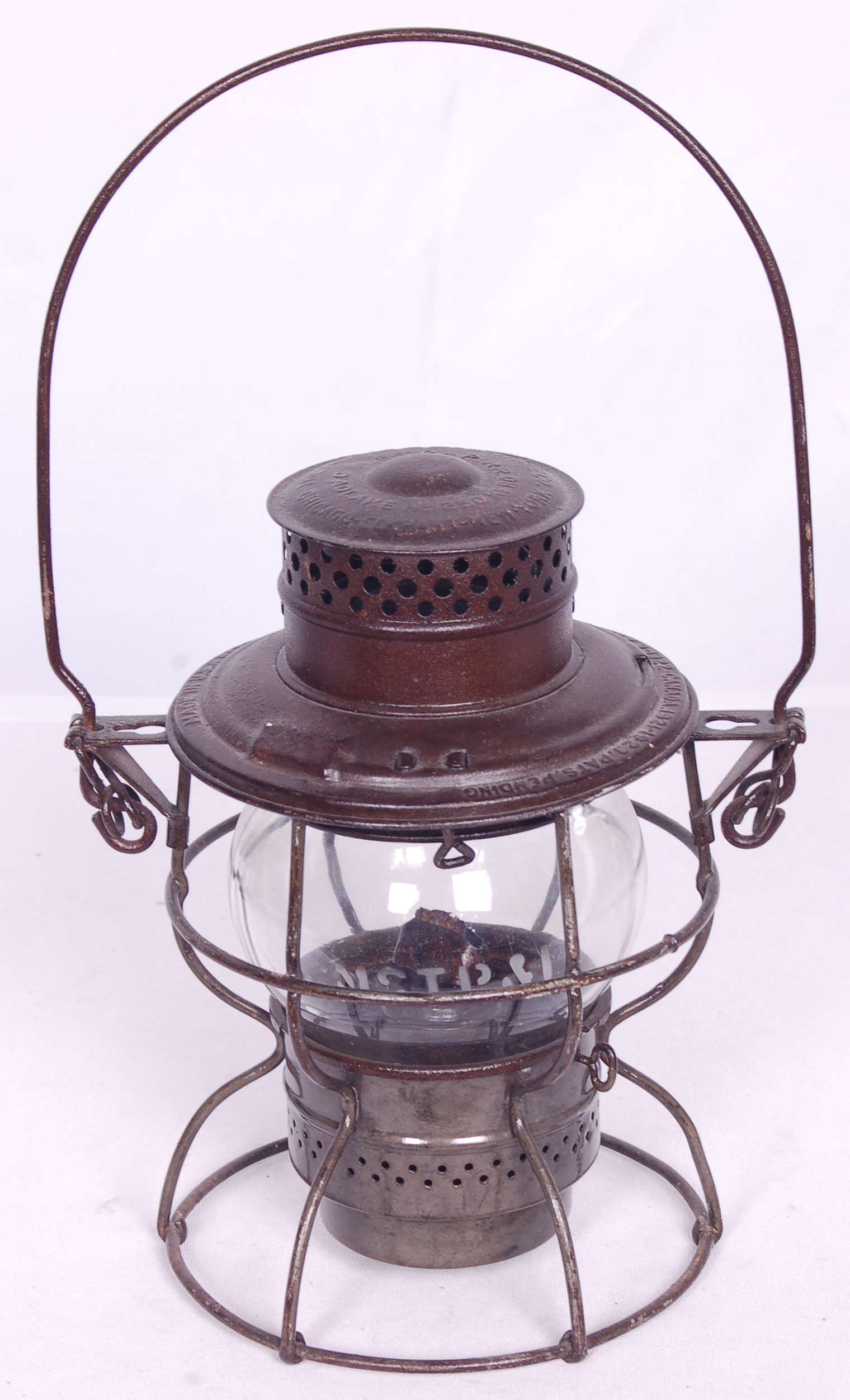 158 - Adams & Westlake Milwaukee Road Lantern Embossed Body with Etched Short Globe thumbnail