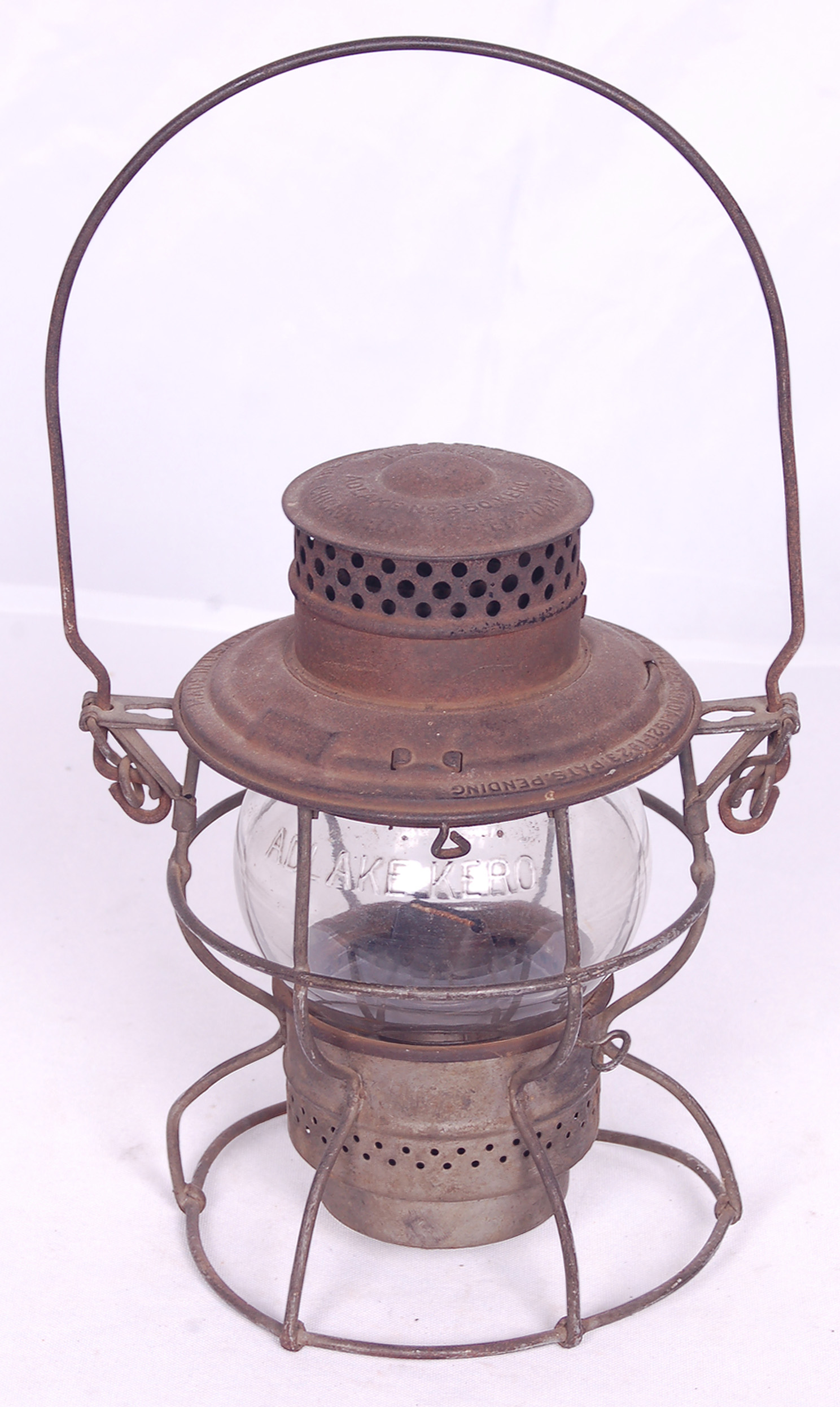 159 - Adlake Kero Illinois Central Railroad Lantern w/ Embossed and Etched Short Globe thumbnail