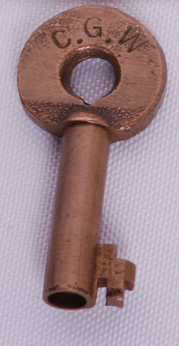 161 - Chicago Great Western Railroad Adlake Switch Lock Key. thumbnail