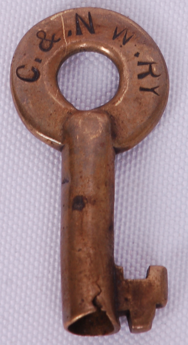 164 - Chicago and Northwestern Railroad Brass Switch Lock Key thumbnail