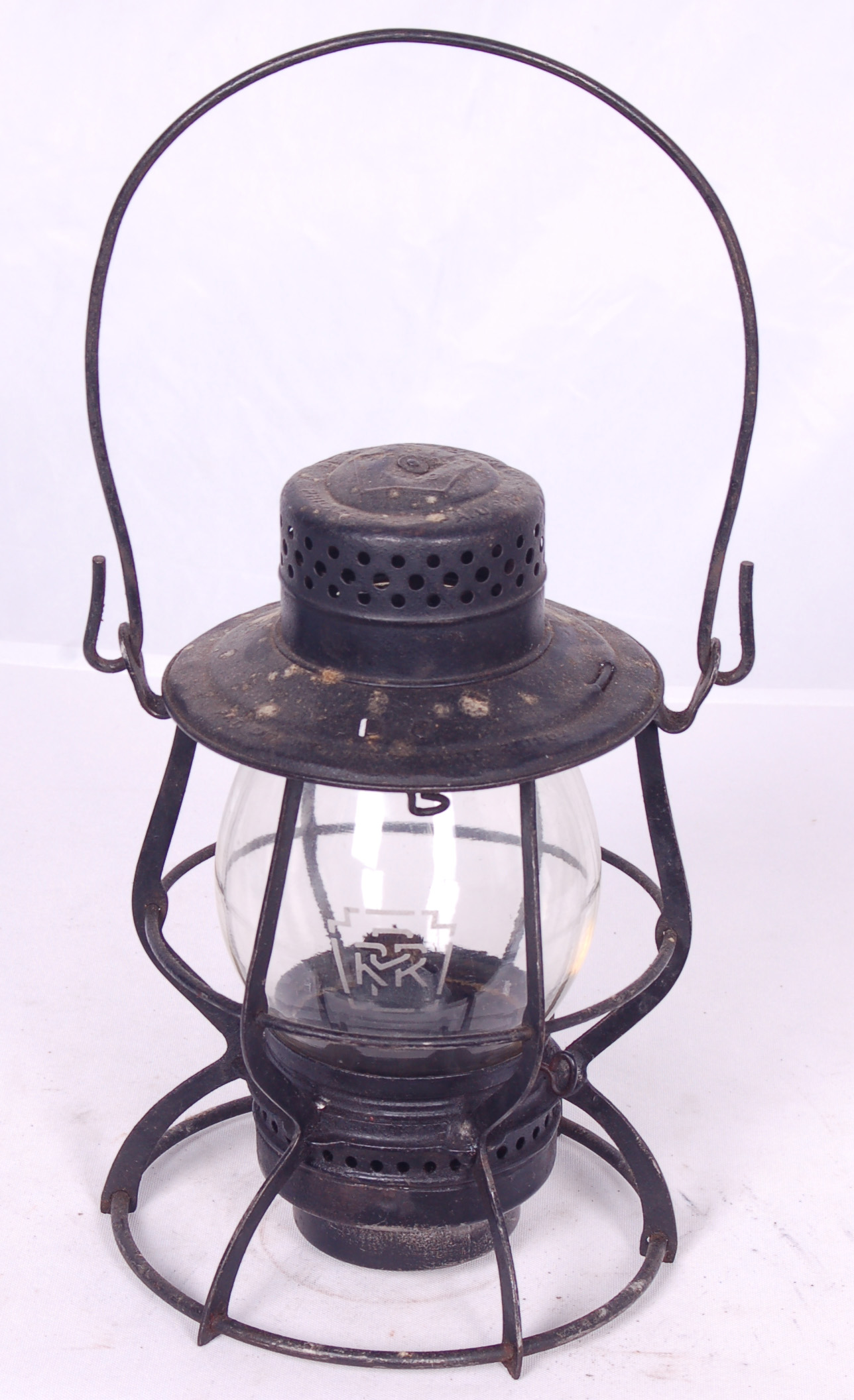 196 - Keystone No. 59 Pennsylvania Railroad Etched Clear Globe Lantern thumbnail