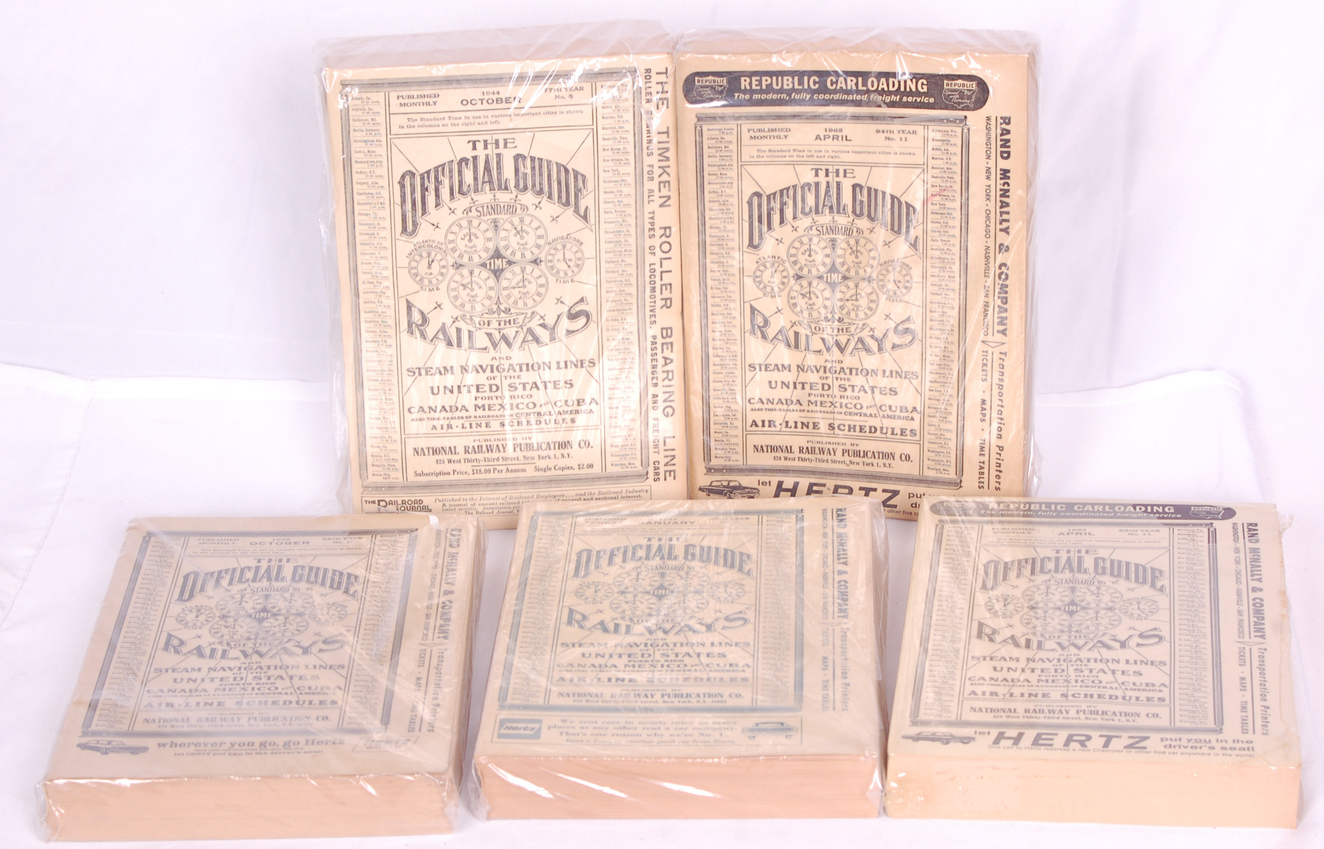 228 - Group of Five The Official Guide of the Railway - Oct. 1944, Apr. 1963, Apr. 1962, Jan. 1967, and Oct. 1965 thumbnail