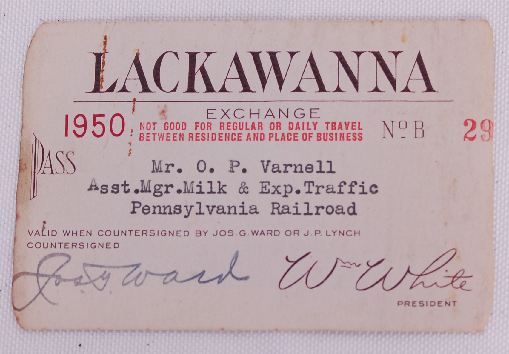 235 - 1950 Lackawanna Railroad Pass thumbnail