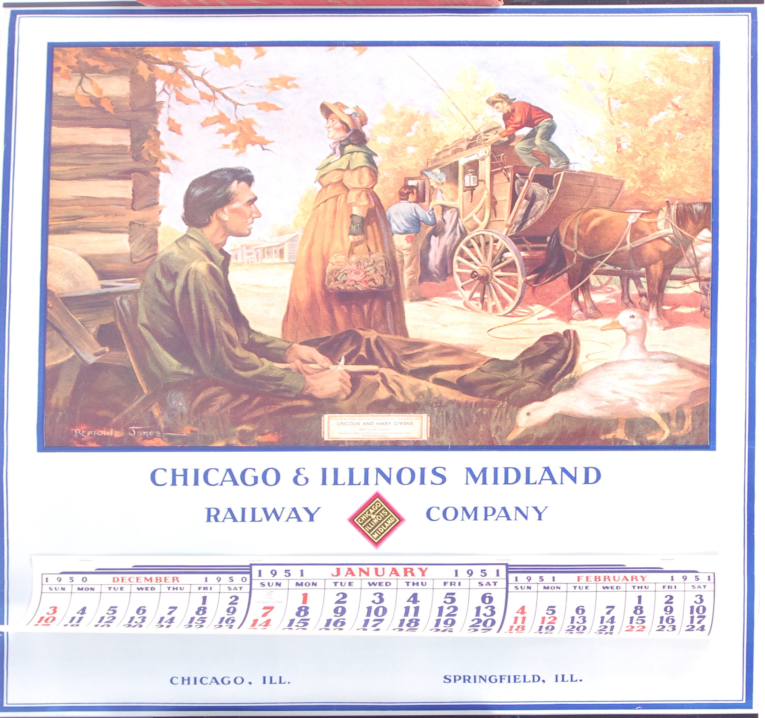 241D - Chicago and Illinois Midland Railroad 1951 Calendar - 