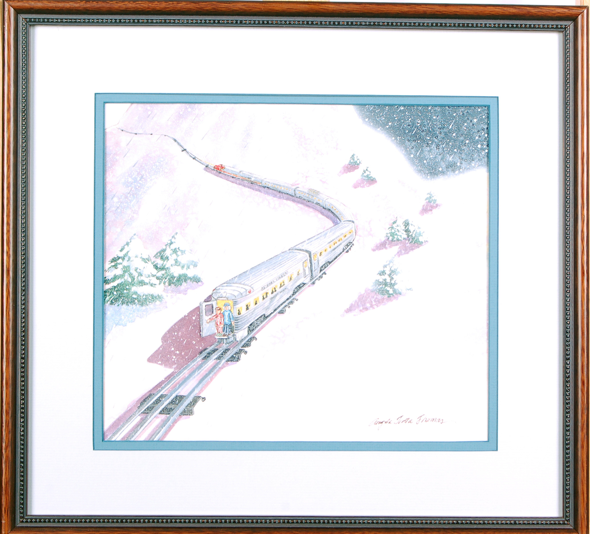 24 - The Mighty Santa Fe - Original Lionel Lines interior page snowy mountain artwork thumbnail