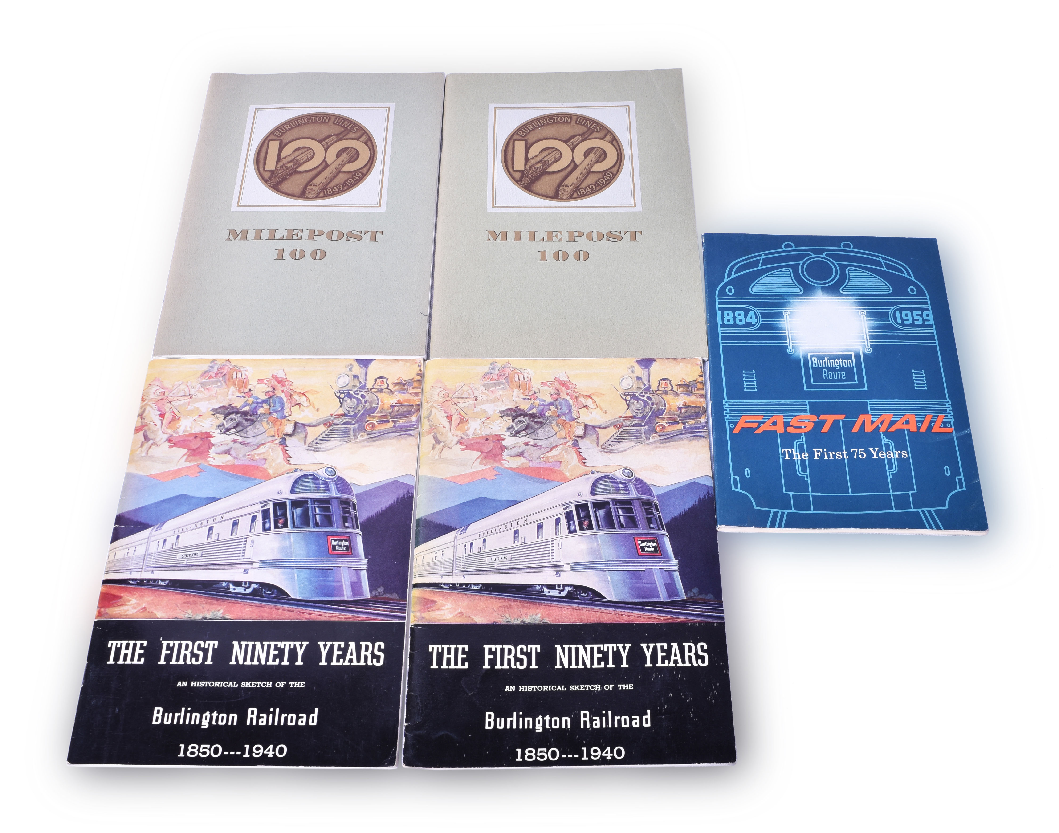 18 - Five CB&Q / Burlington Anniversary Publications - 