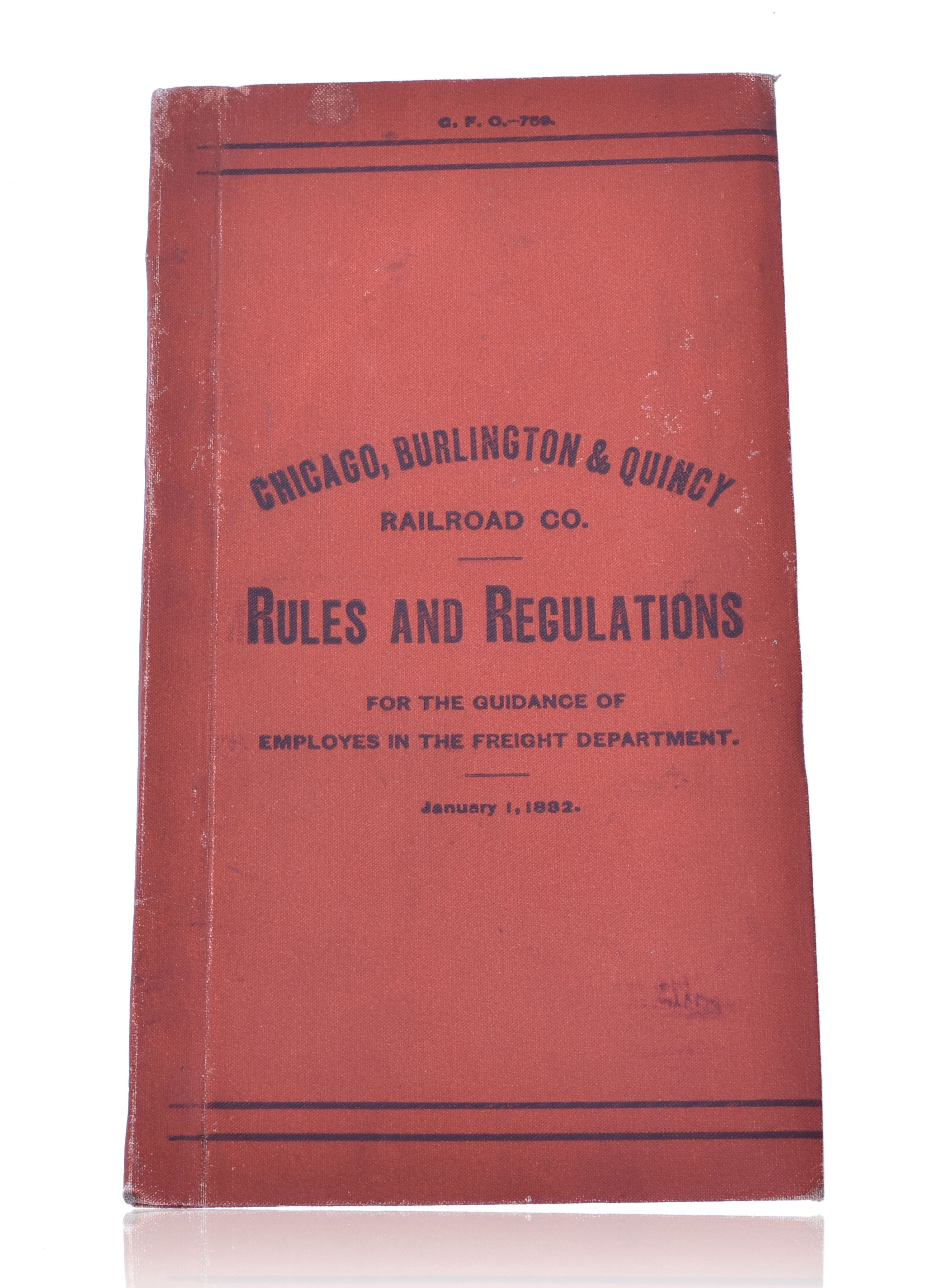35 - CB&Q / Chicago, Burlington & Quincy Railroad January 1, 1882 Freight Department Rule Book thumbnail