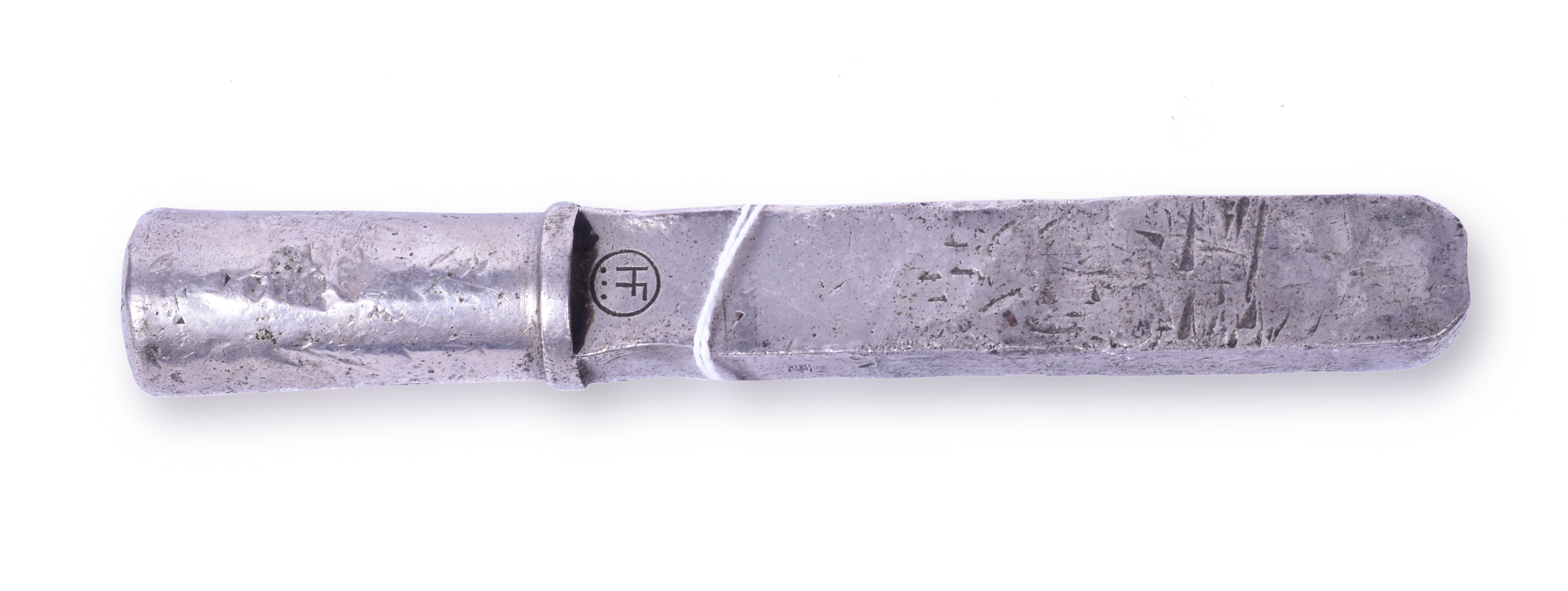 43 - Steel locomotive reverser handled marked HF near the end thumbnail