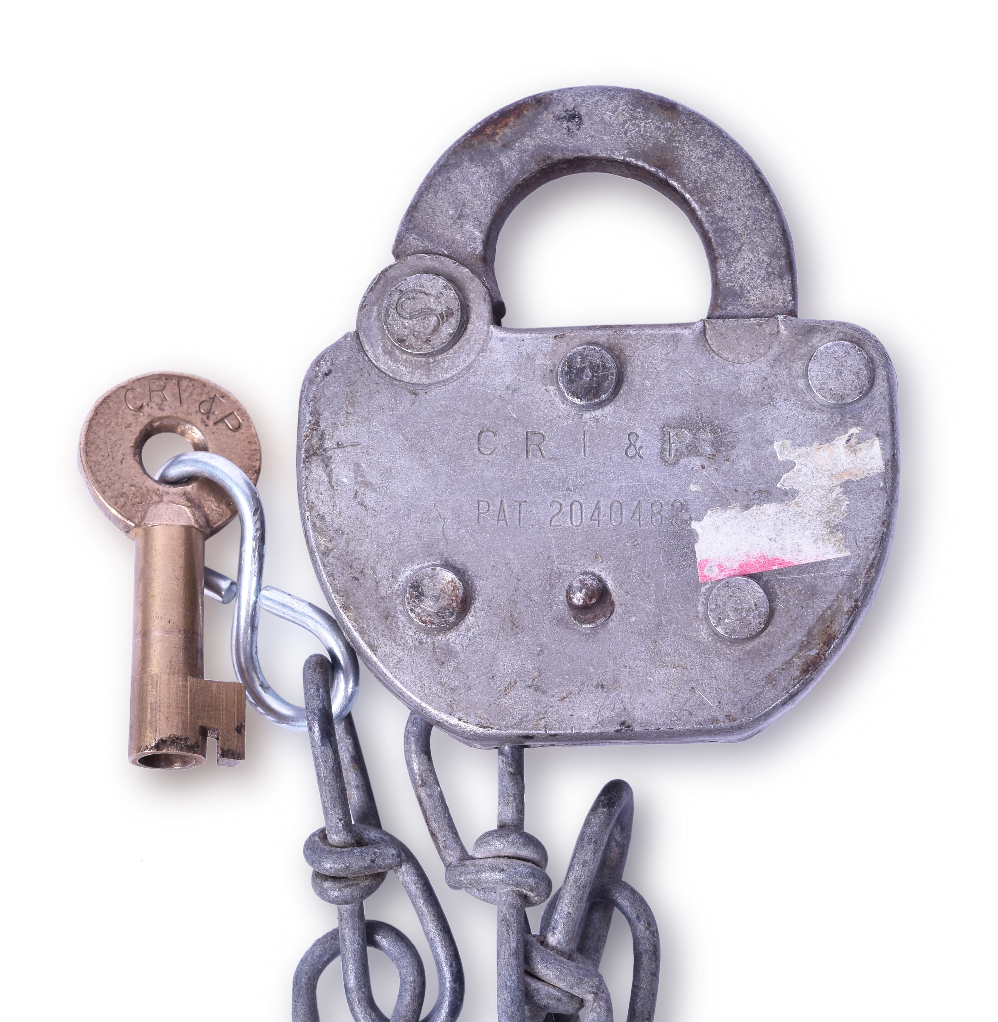 46 - Chicago, Rock Island & Pacific Railroad Adlake Switch Lock w/ Original Key thumbnail