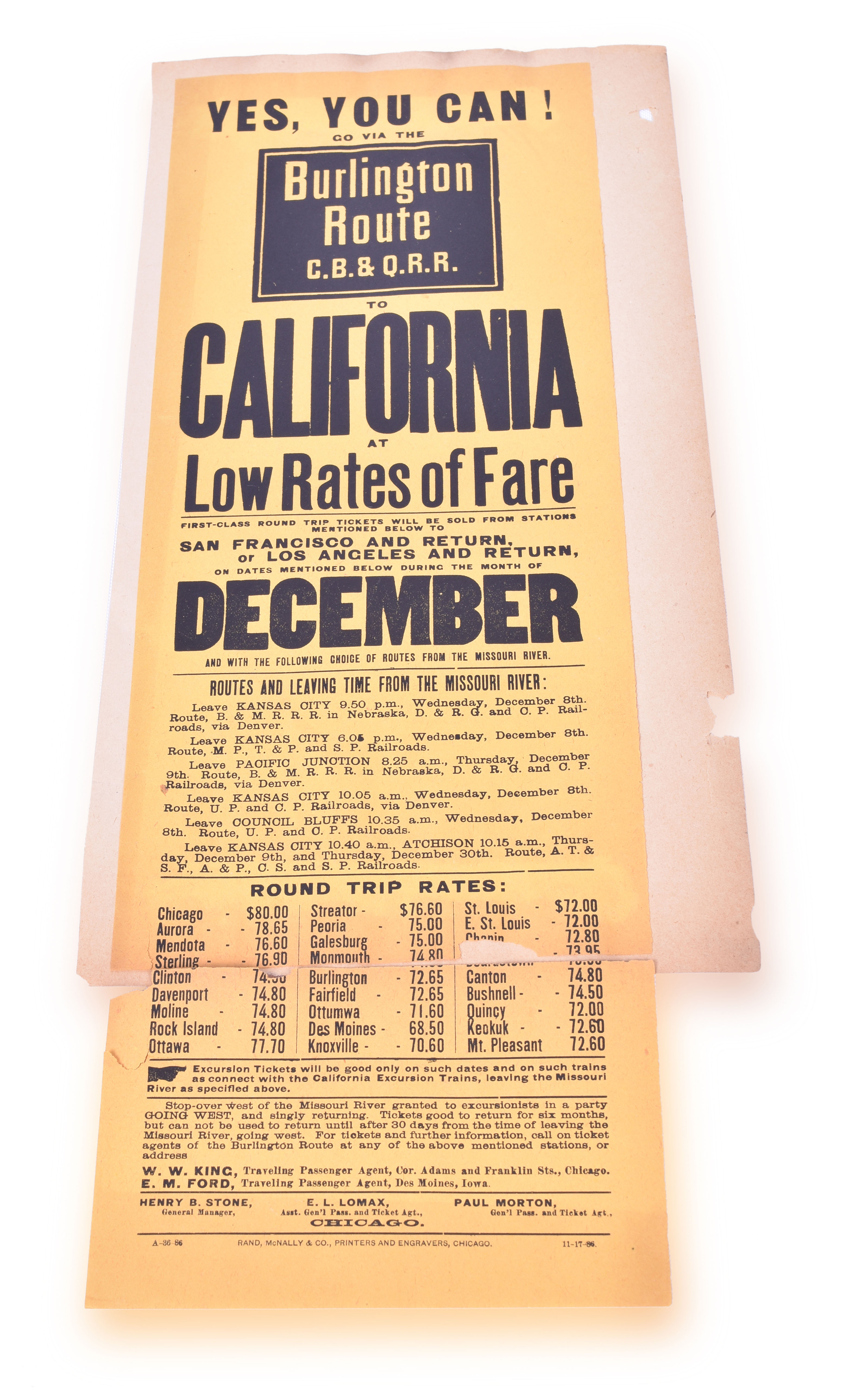56 - CB&Q / Chicago, Burlington & Quincy Railroad 1886 