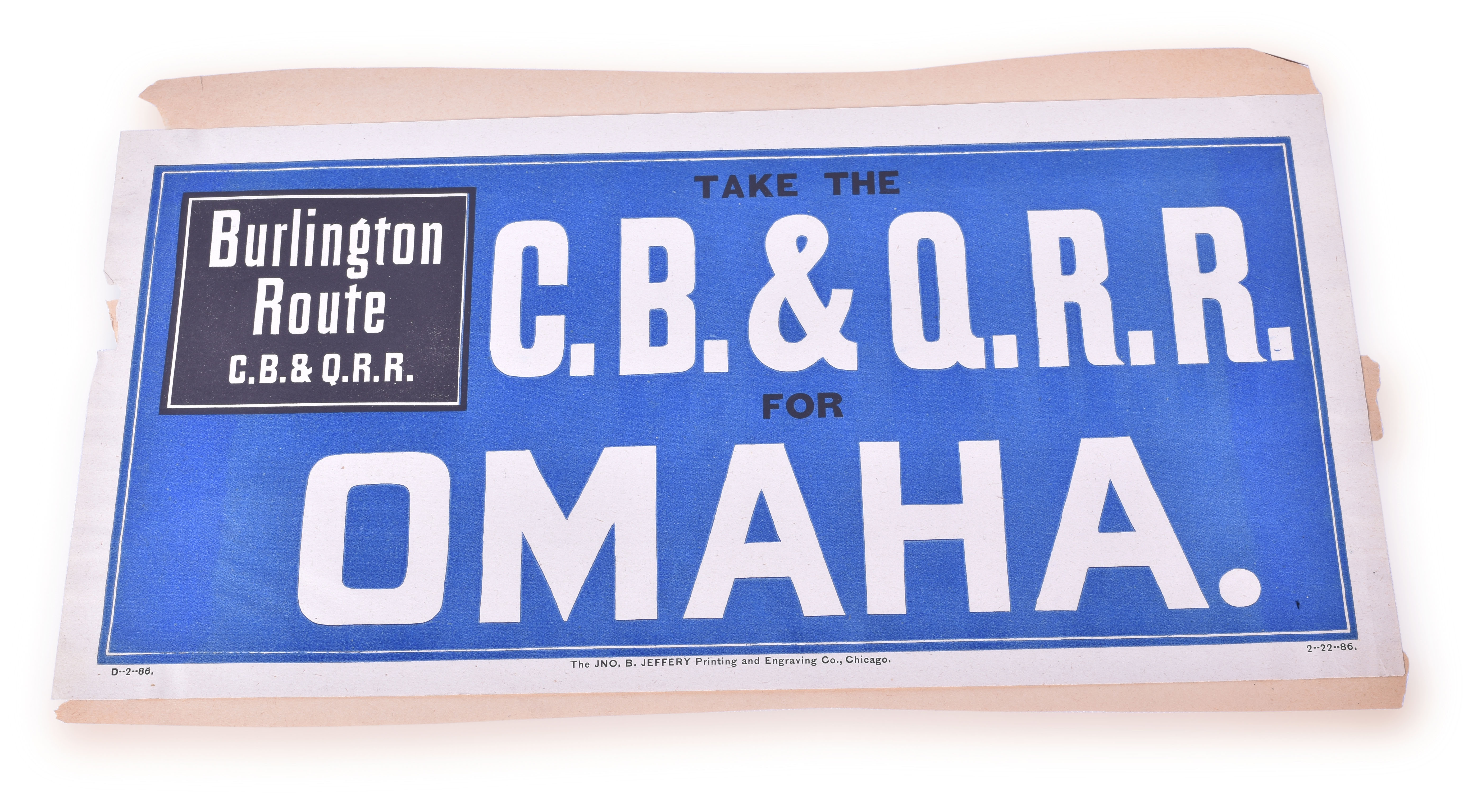 57 - CB&Q / Chicago, Burlington & Quincy Railroad 1886 