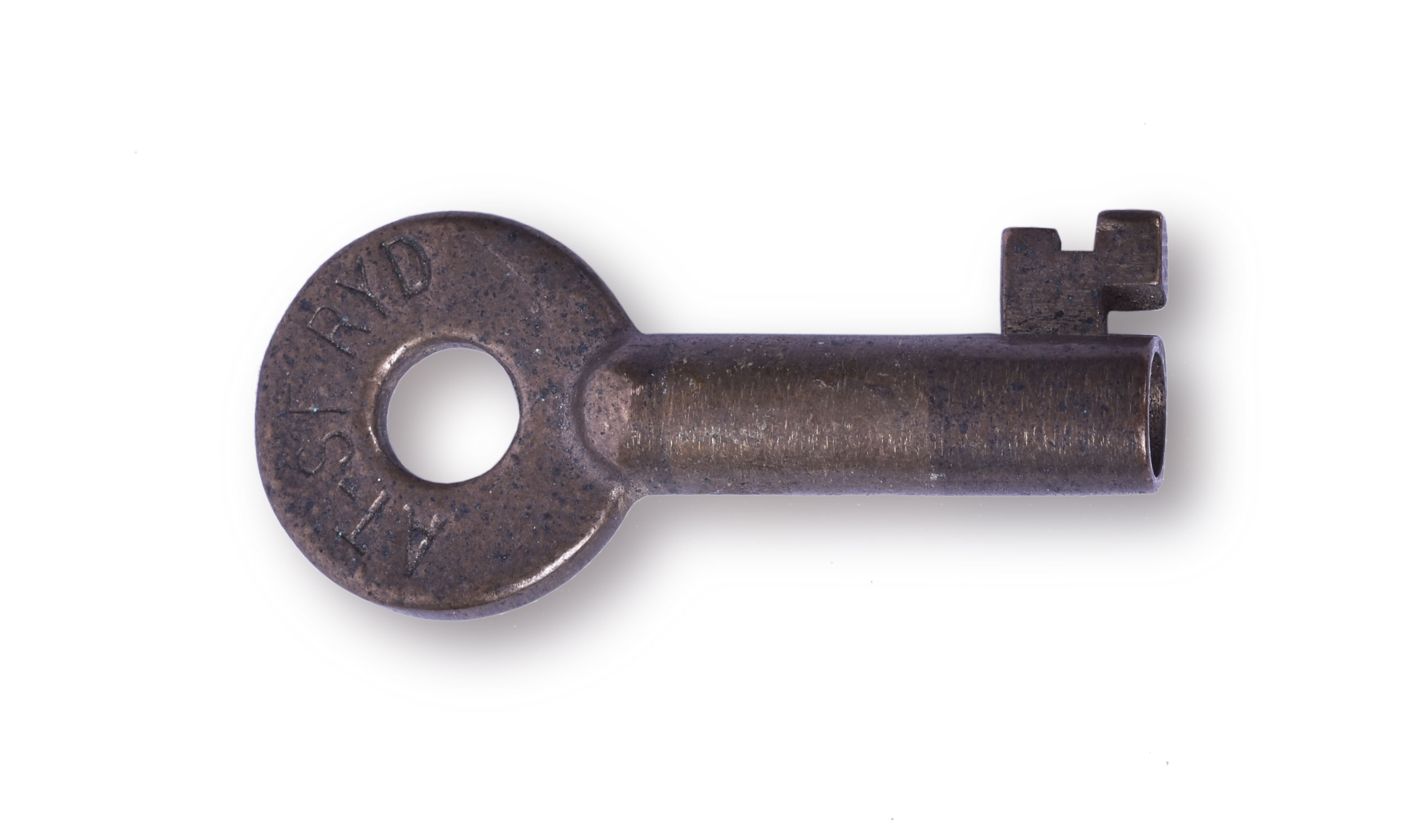 62 - Atchison, Topeka & Santa Fe Railroad Key Stamped AT-SF RYD thumbnail