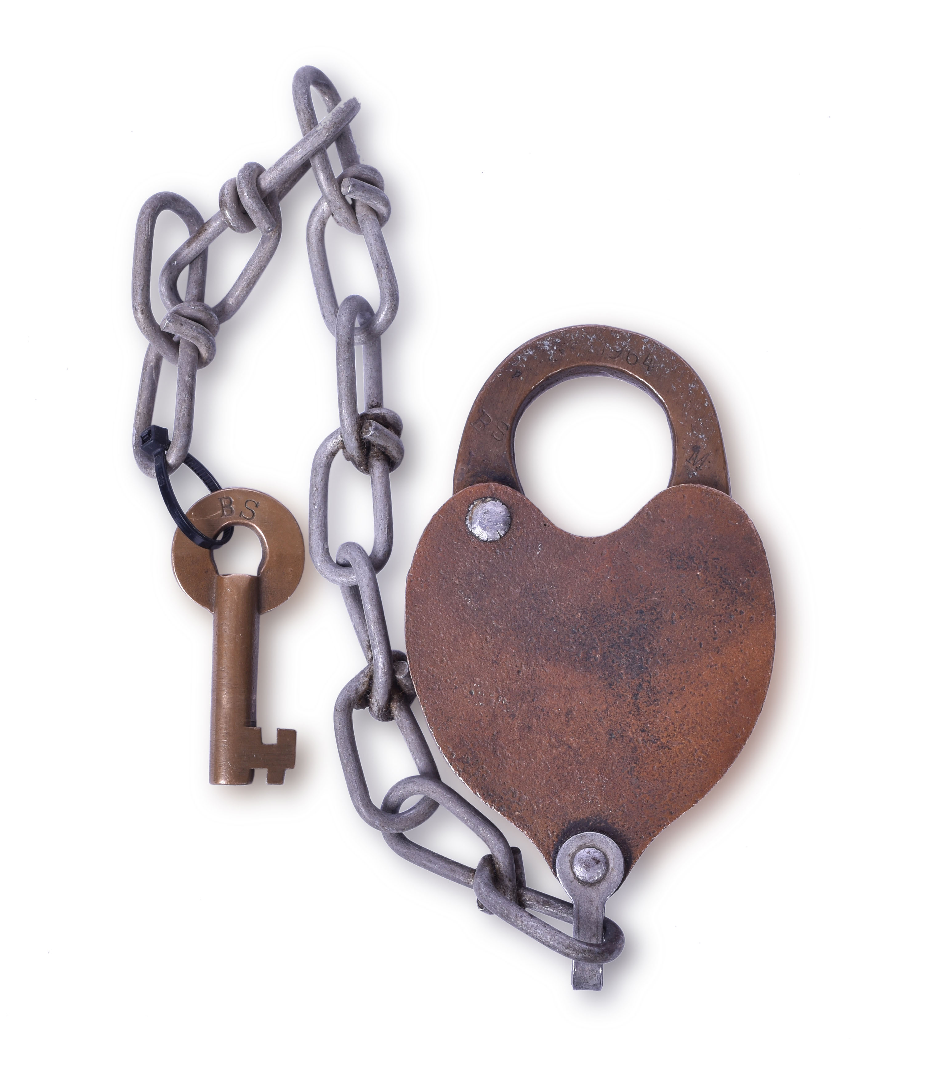 63 - 1964 Birmingham Southern Railroad Brass Lock w/ Marked Slaymaker Key thumbnail