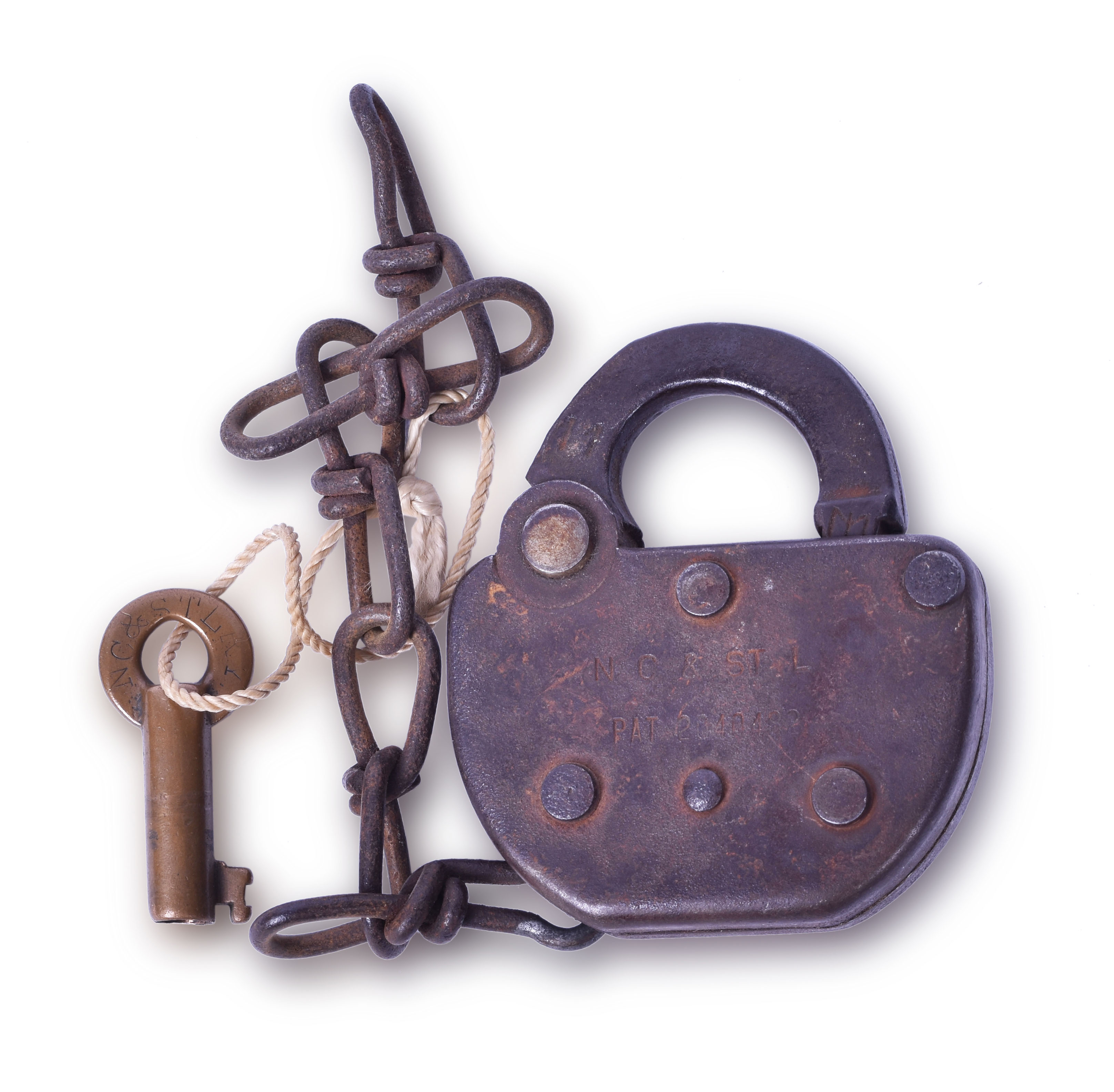 64 - Adlake Nashville Chattanooga & St. Louis Railway Lock w/ Key thumbnail