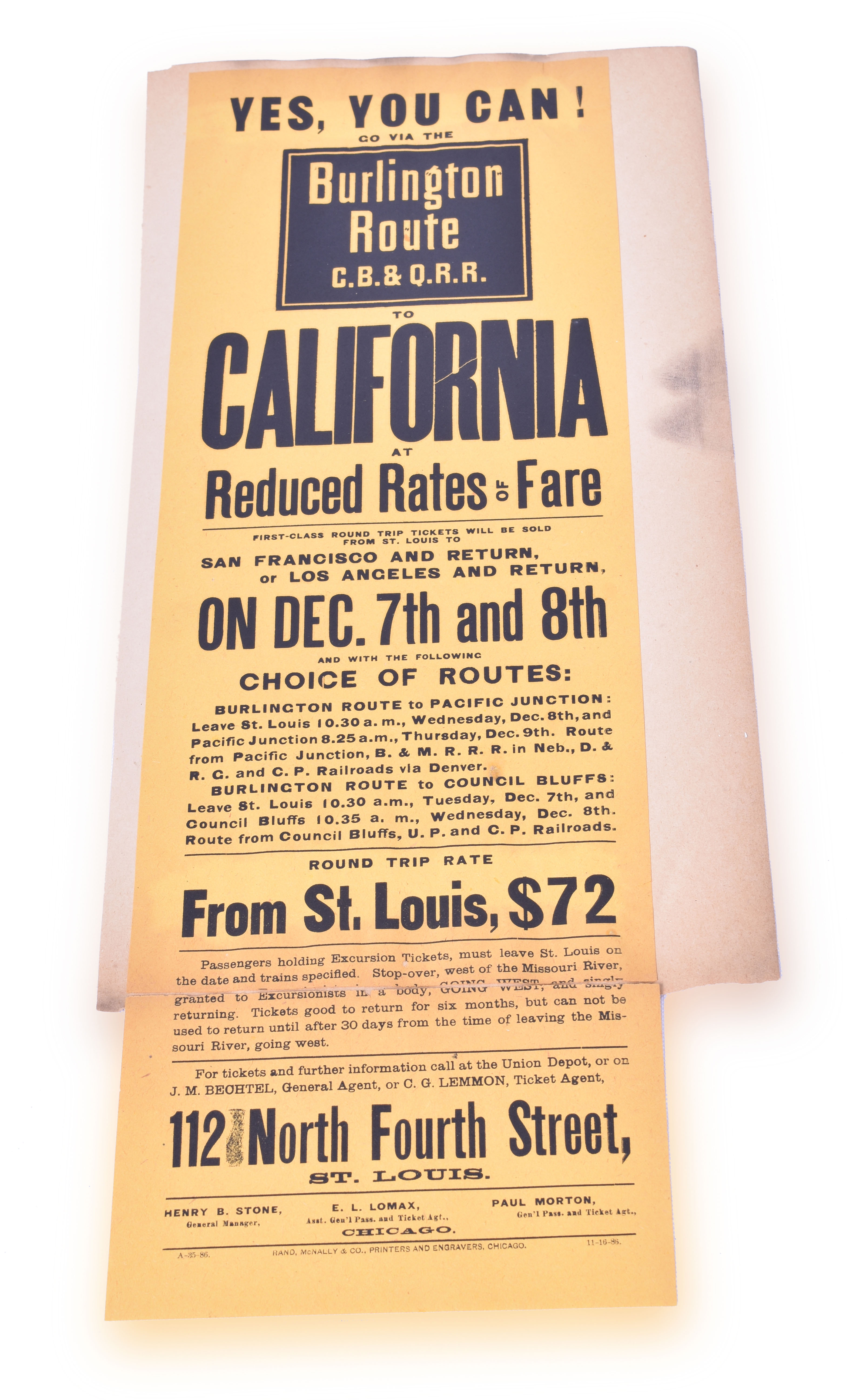 71 - CB&Q / Chicago, Burlington & Quincy Railroad 1886 